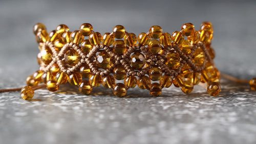 Adjustable Yellow Macrame Bracelet for Women