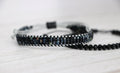 Black Handmade Bracelet Set 11 – Elegant Needlework and Beaded Bracelets