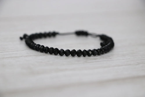 Black Handmade Bracelet Set 11 – Elegant Needlework and Beaded Bracelets