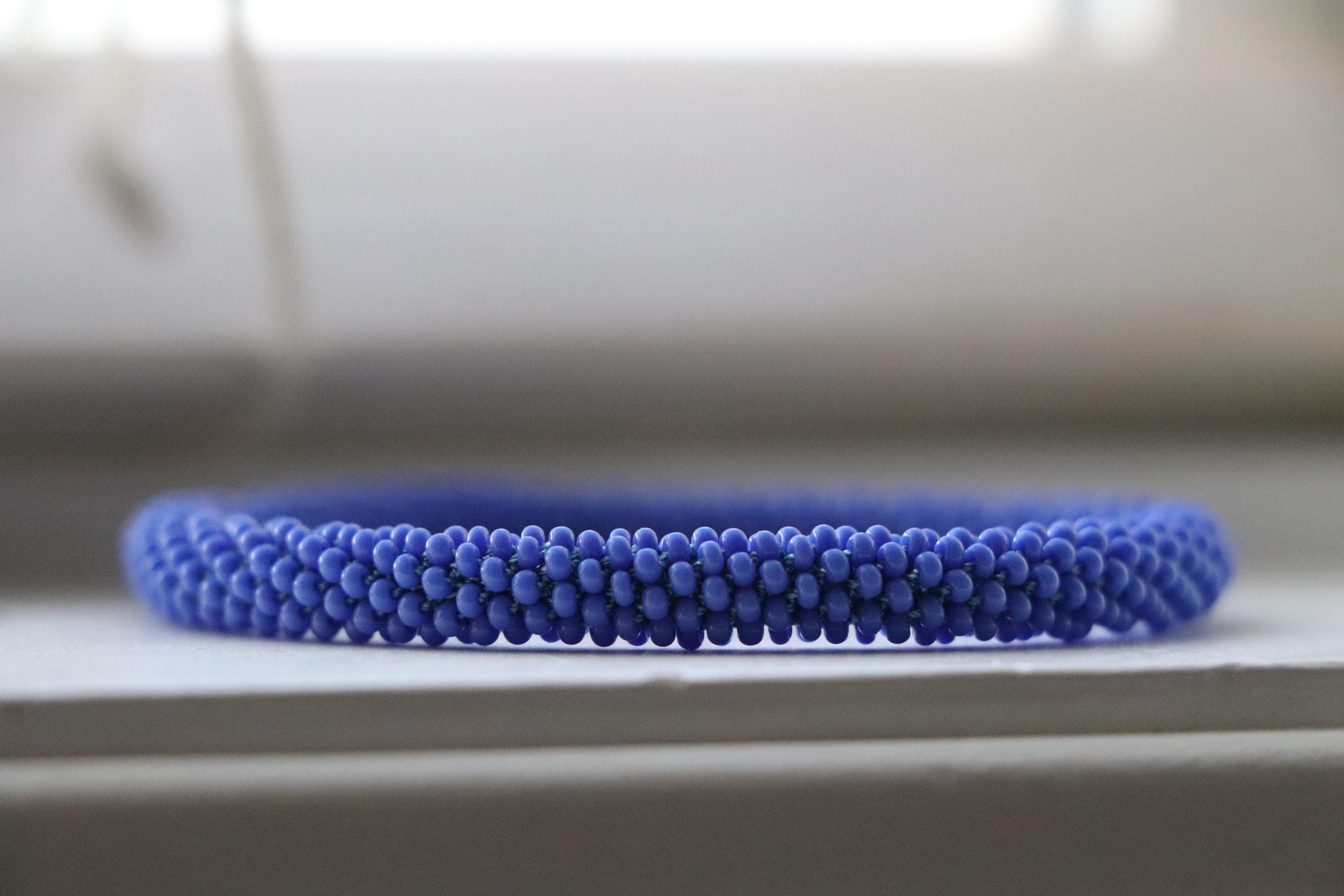 Blue Crochet Bracelet