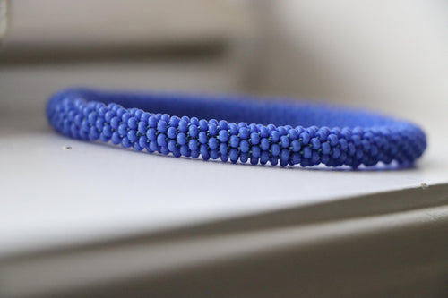 Blue Crochet Bracelet