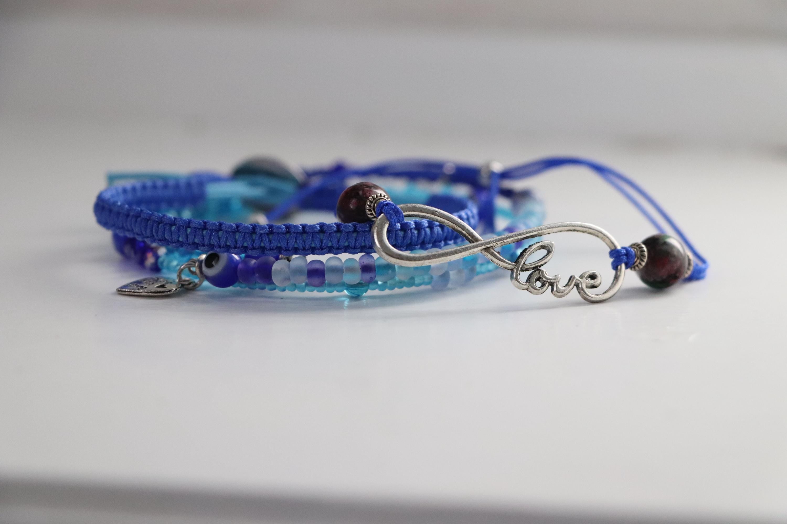 Blue Tones Triple Unisex Bracelet Set 013