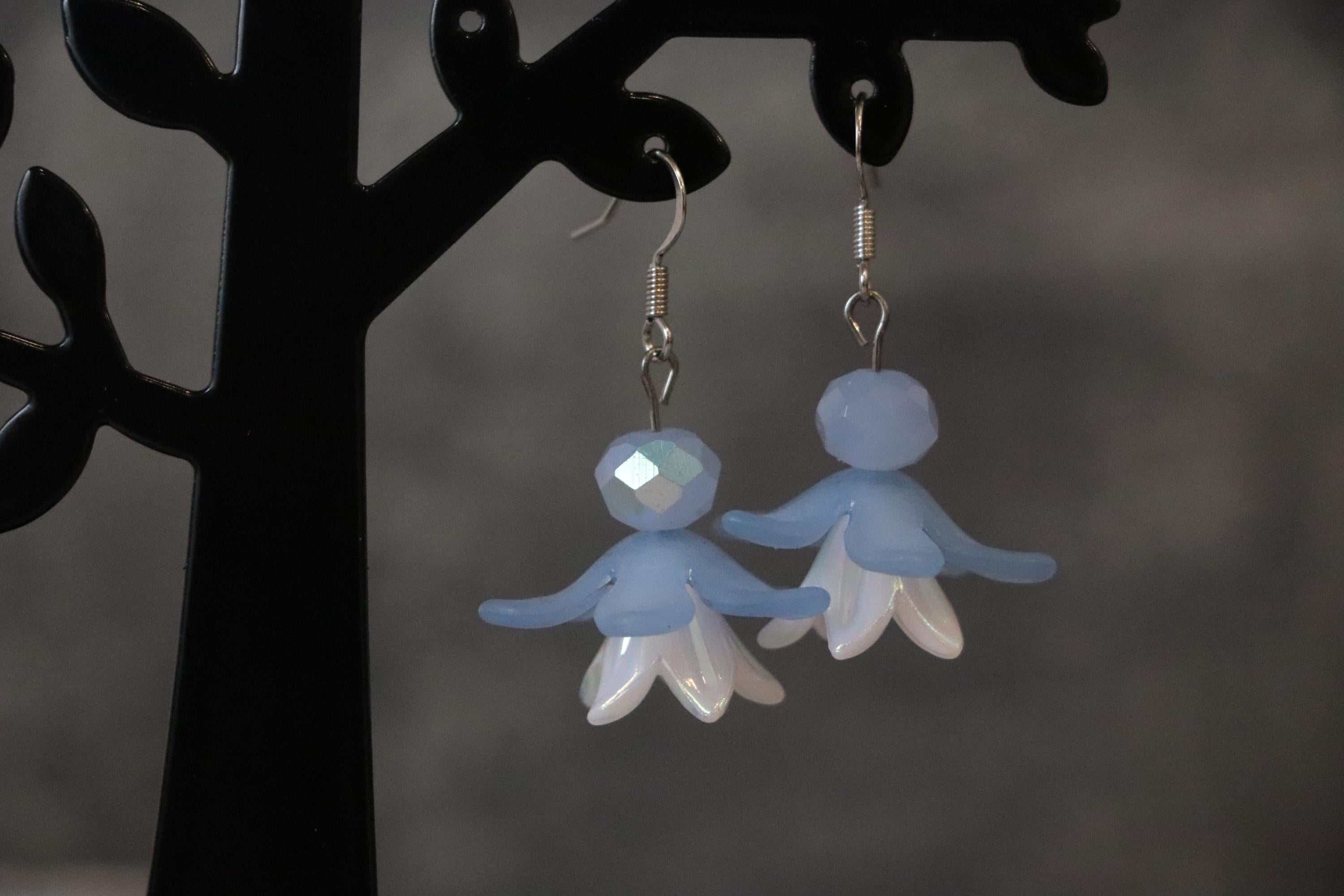 Blue&White Flower Earrings