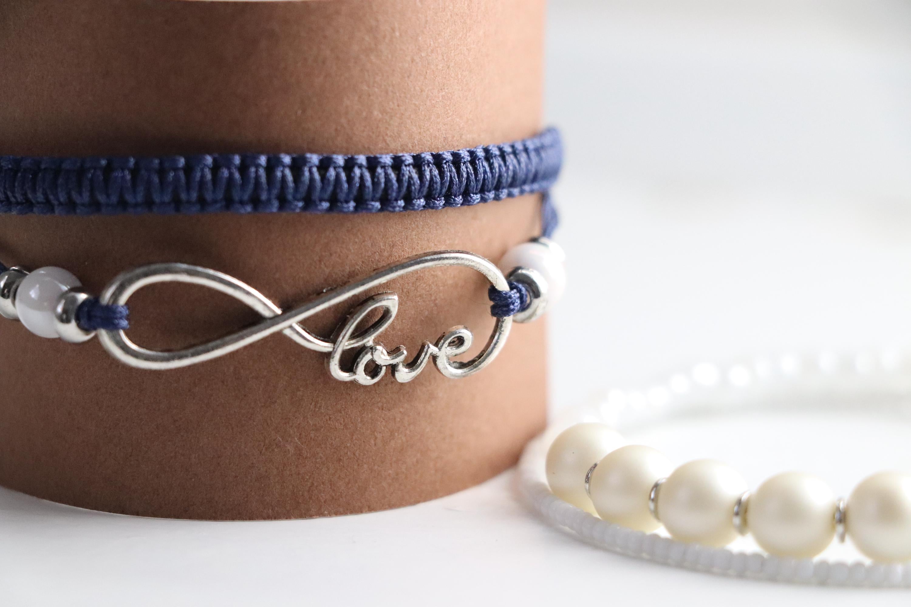 Blue & White Love Triple Unisex Bracelet 011