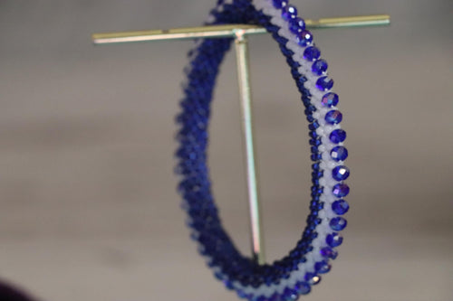 Blue and White Beaded Bracelet for Women