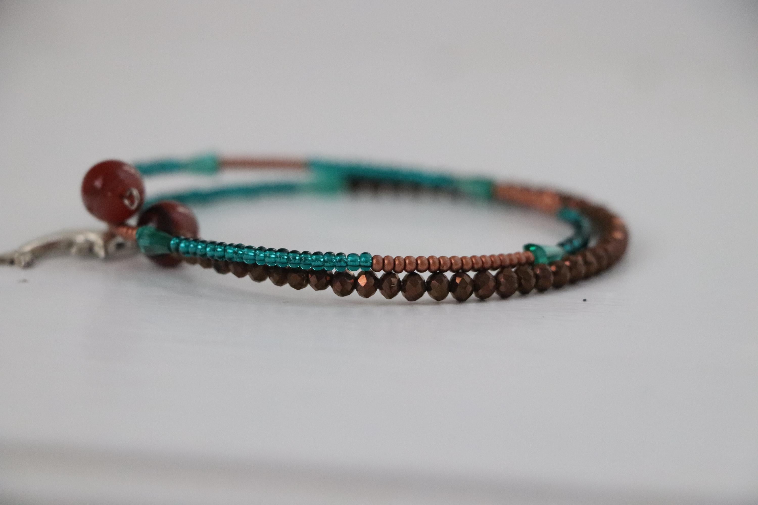 Brown & Green Triple Unisex Bracelet Set  003