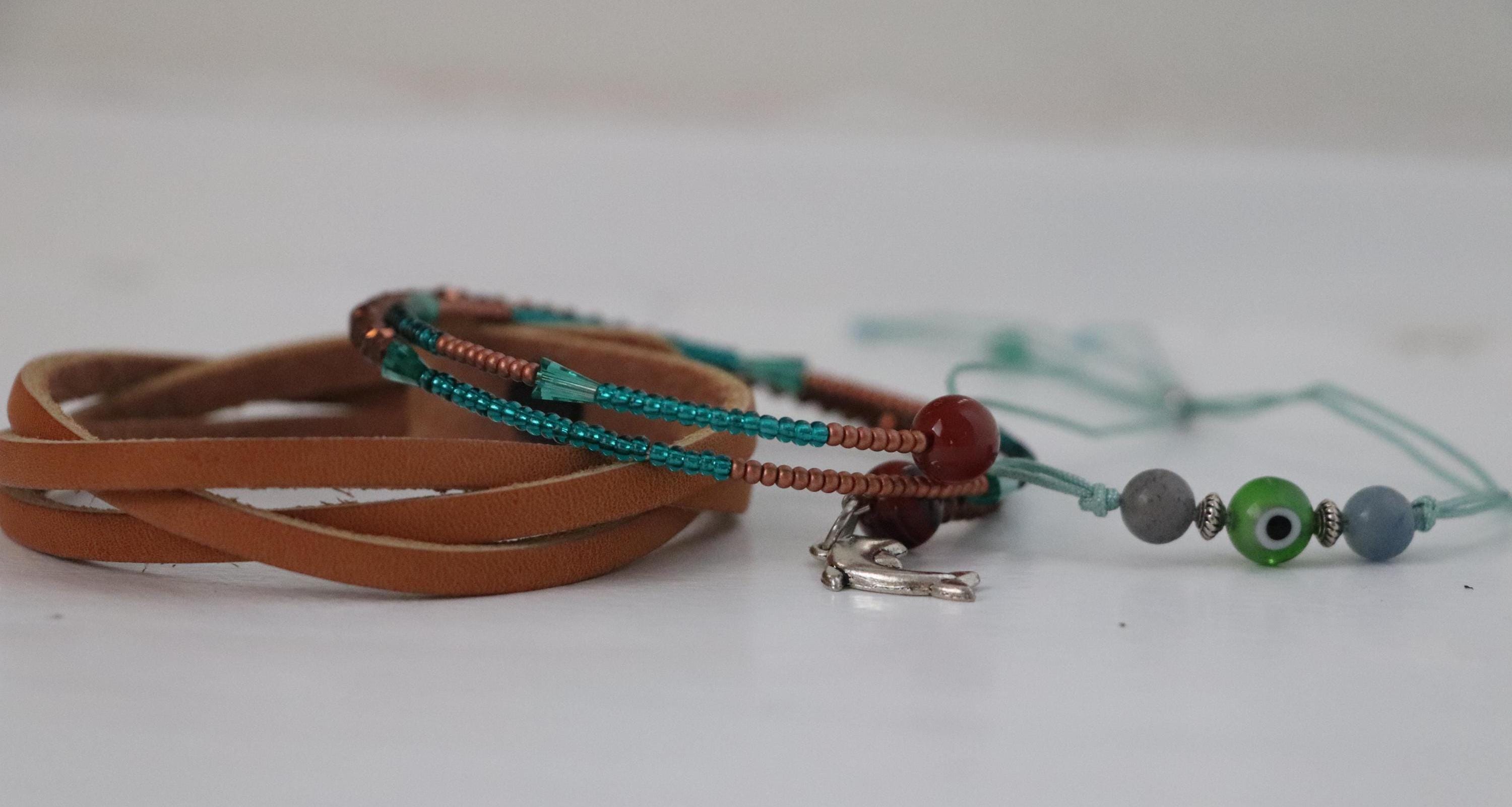 Brown & Green Triple Unisex Bracelet Set  003
