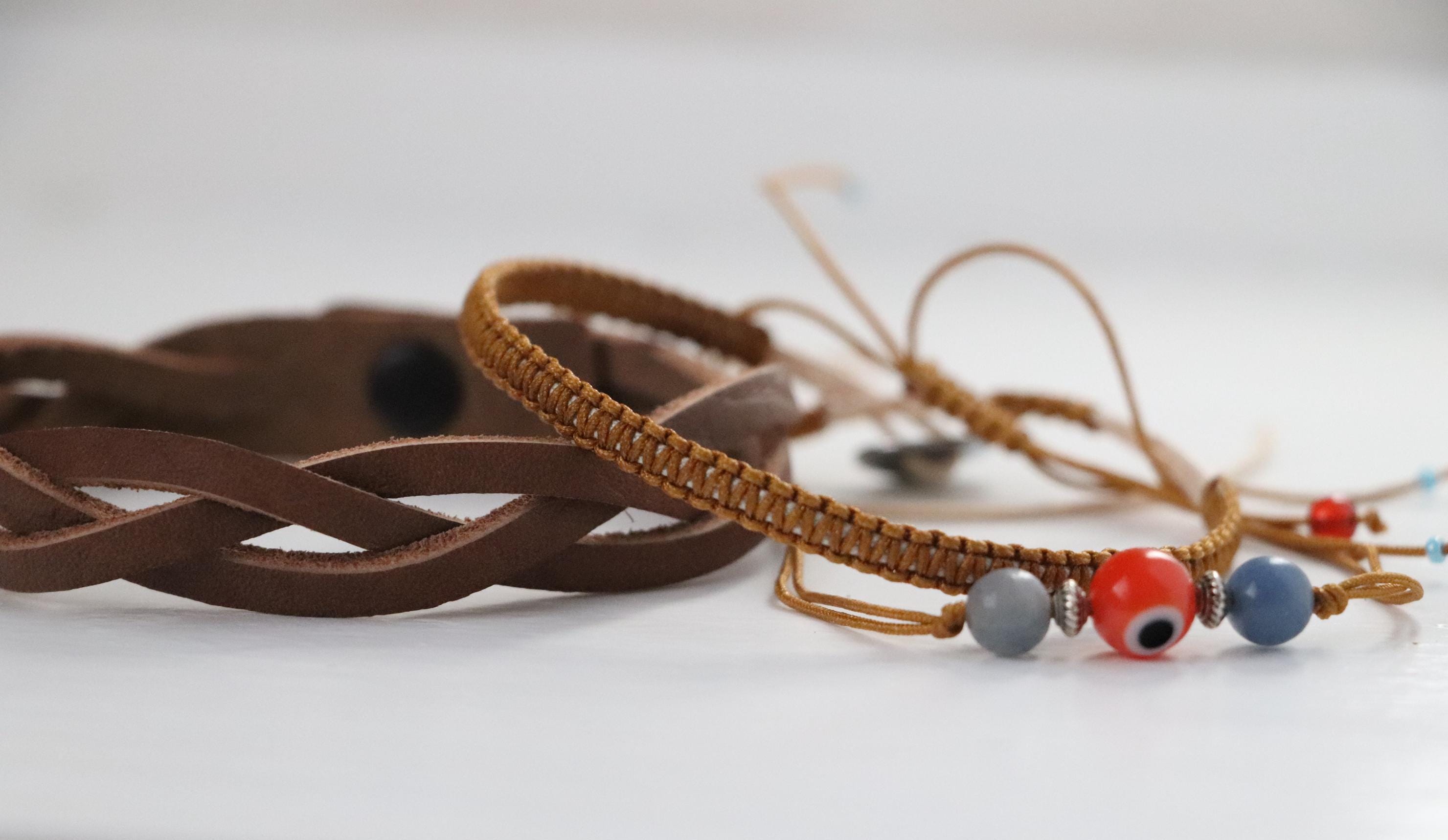 Brown 3-Piece Unisex Bracelet Set 004