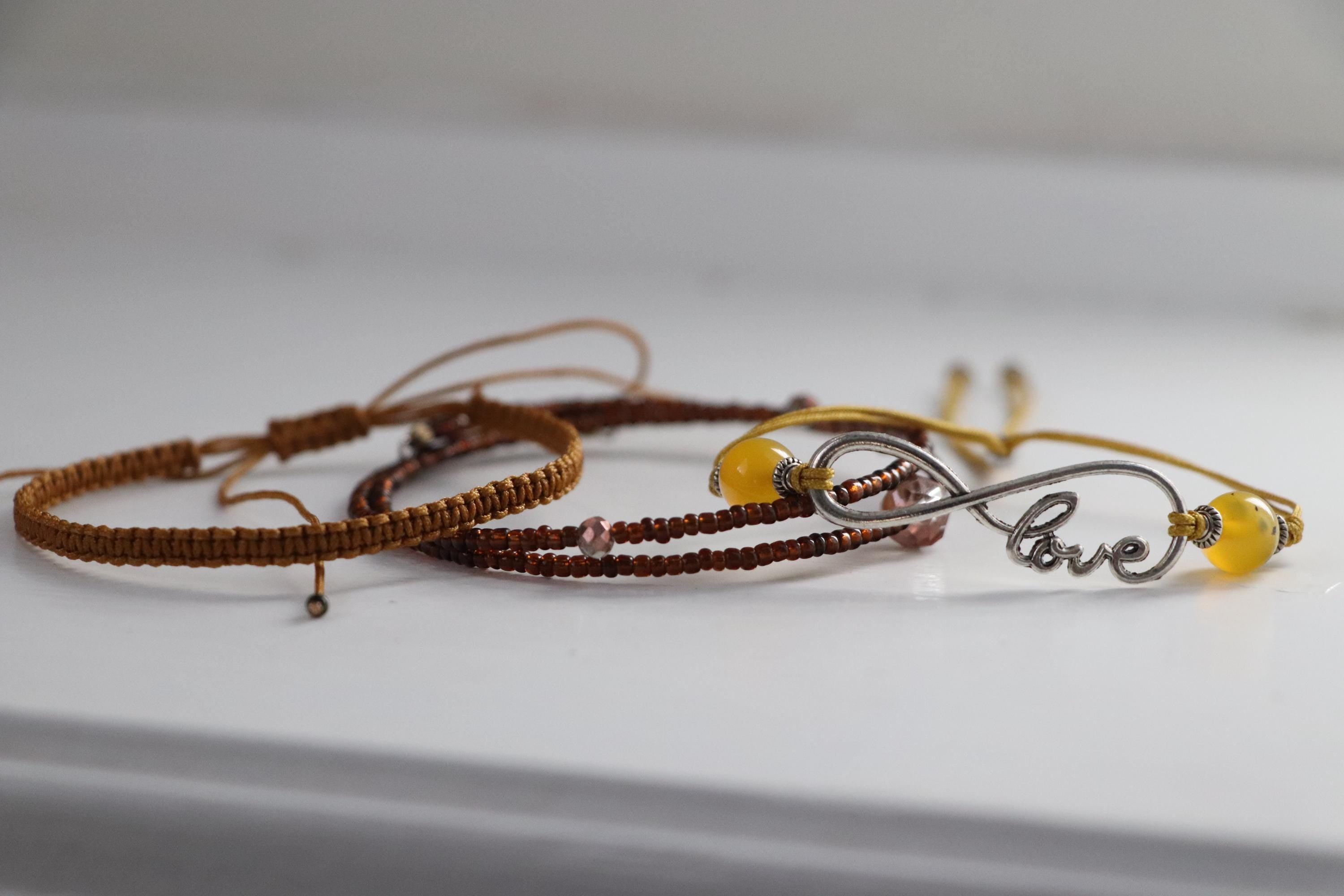 Brown & Yellow Love Triple Unisex Bracelet 014