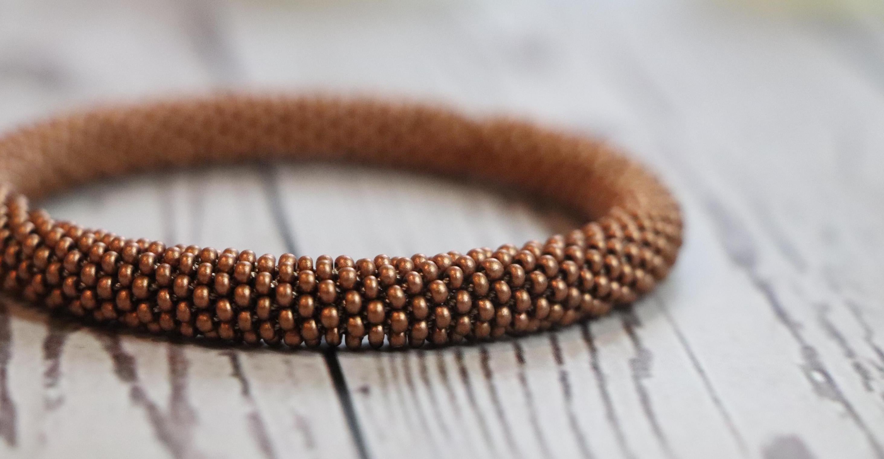 Copper-colored handmade bracelet