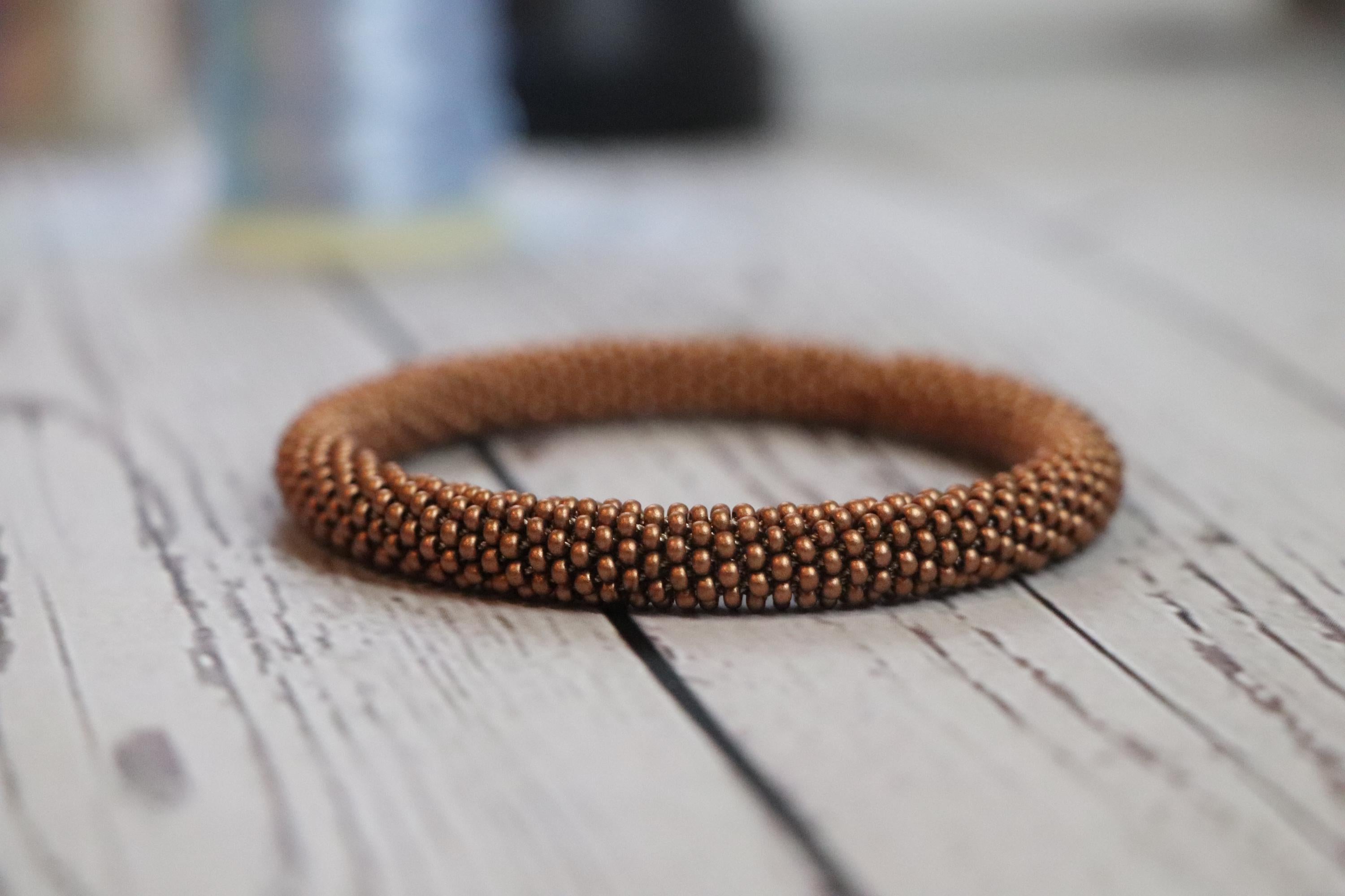 Copper-colored handmade bracelet