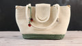 Cream and Green Handbag with Lining