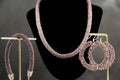 Crochet Necklace Bracelet and Beaded Earrings,