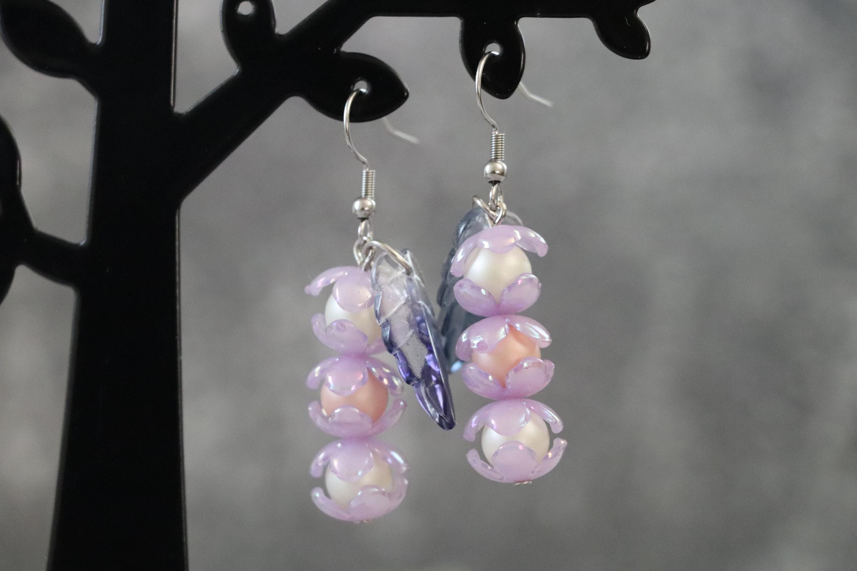 Cute Earrings with 3 Beads