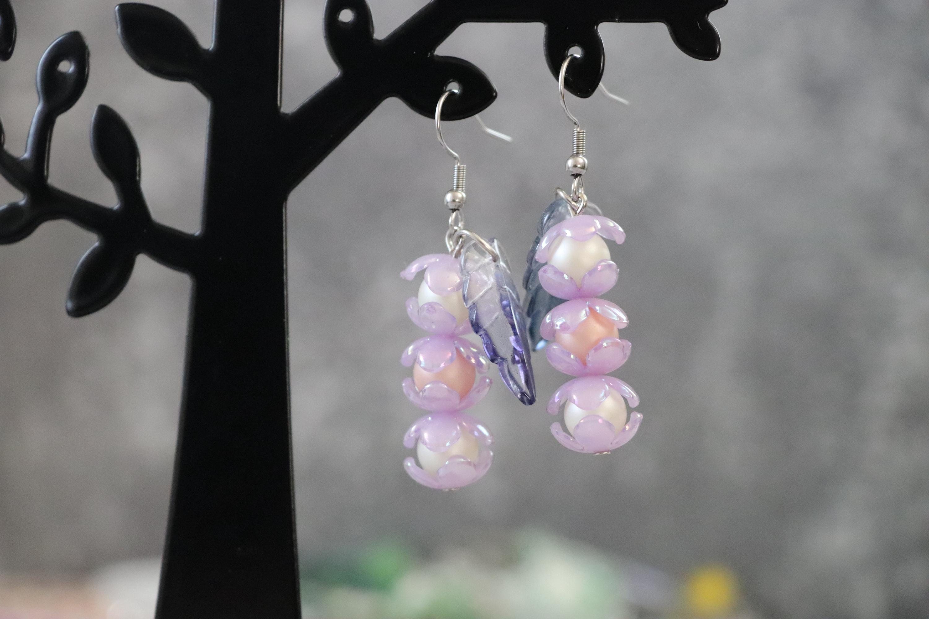 Cute Earrings with 3 Beads