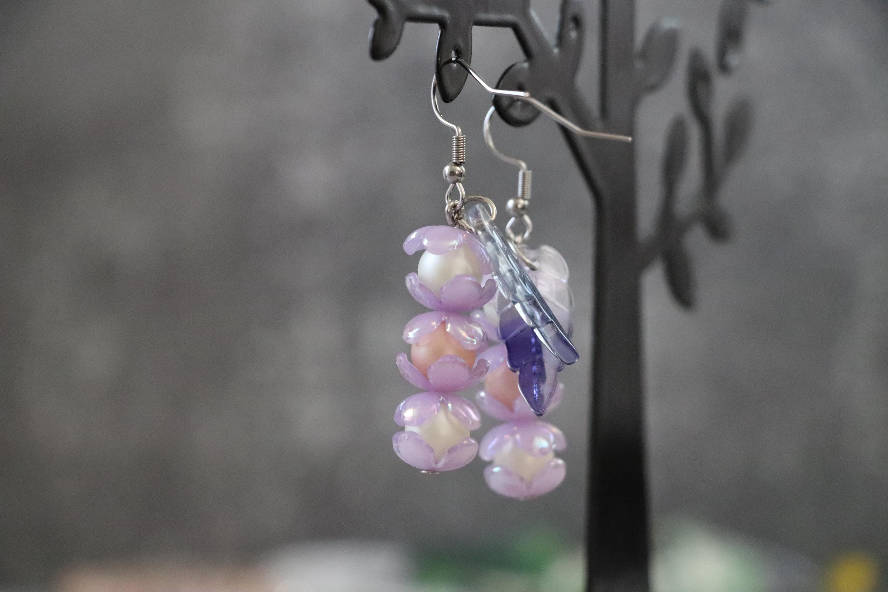 Cute Earrings with 3 Beads