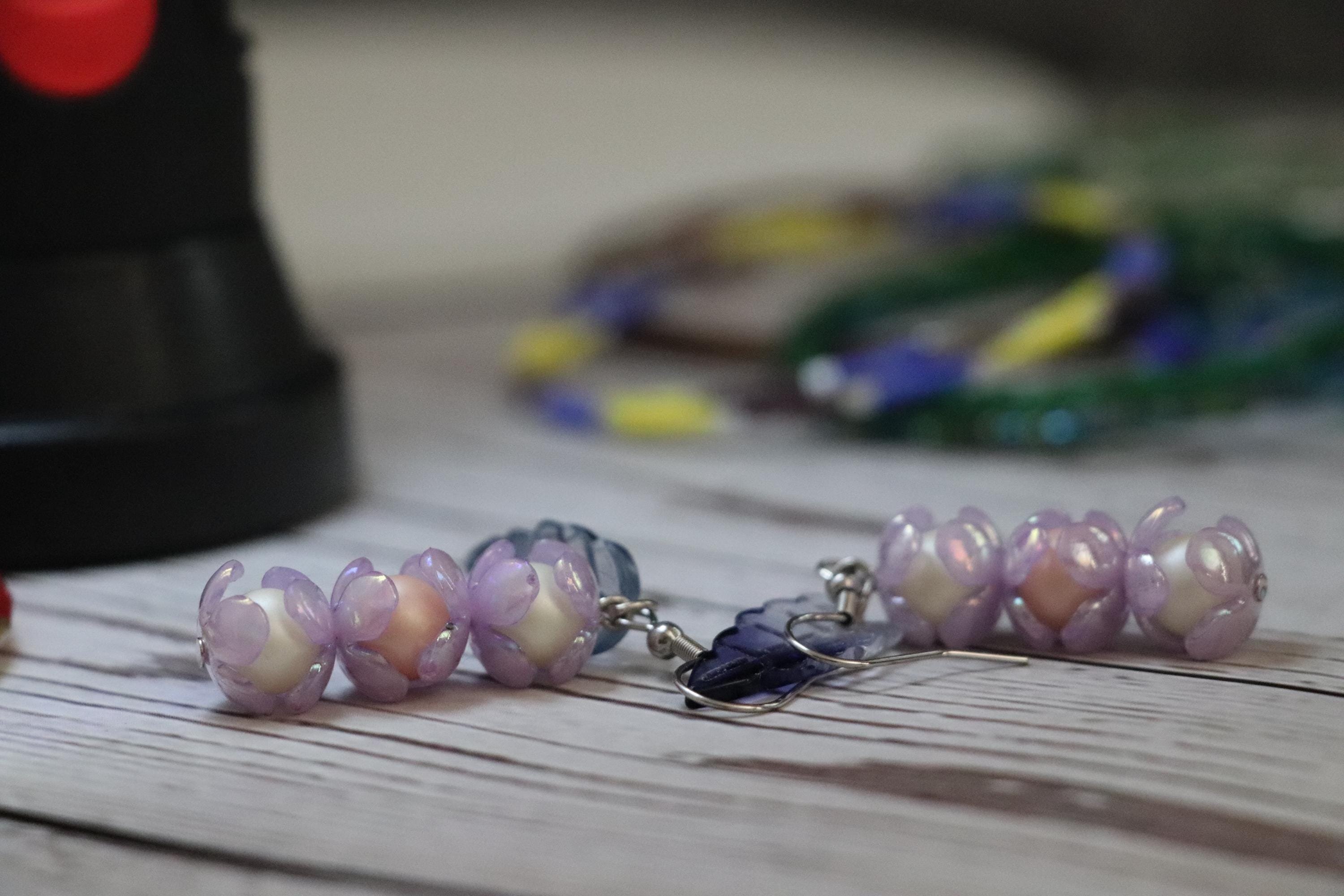 Cute Earrings with 3 Beads