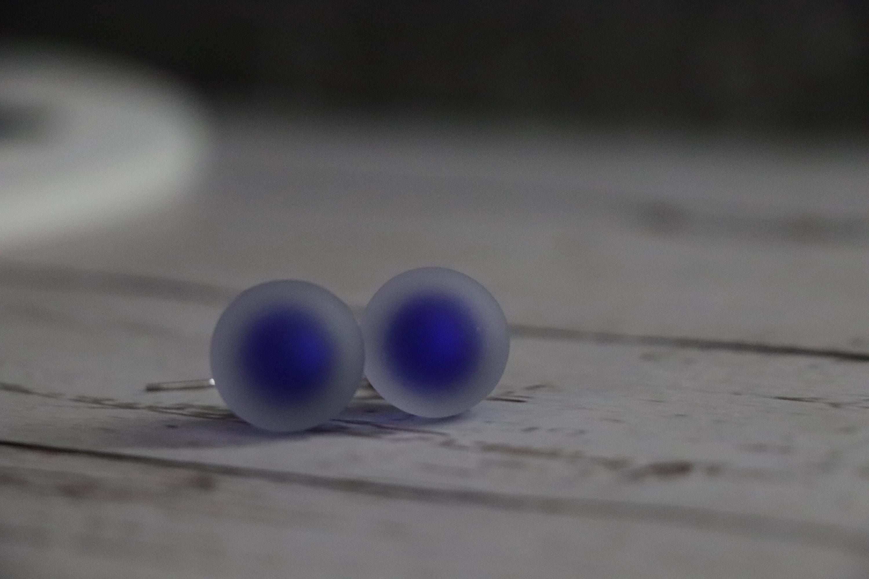 Dark Blue Dangle Ball Earrings