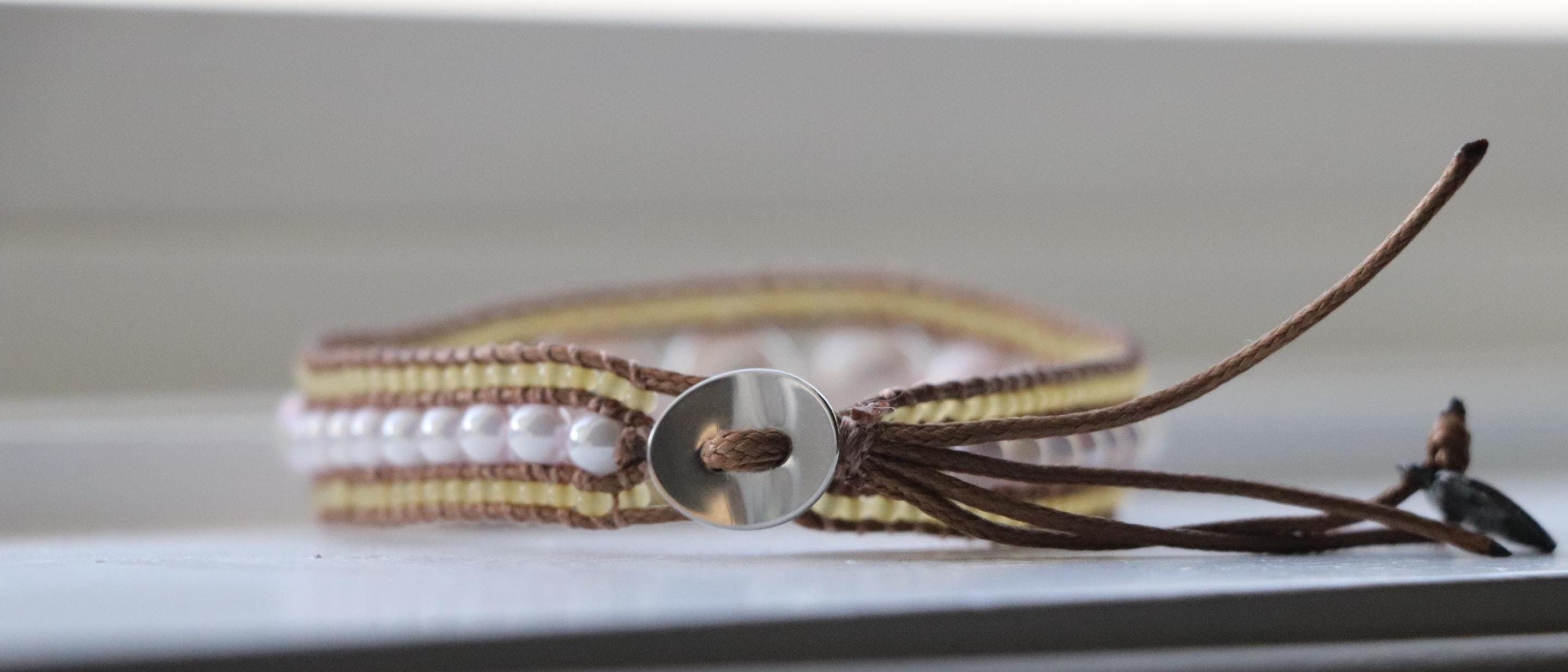 Dusty Pink Large Bead Wrap Bracelet
