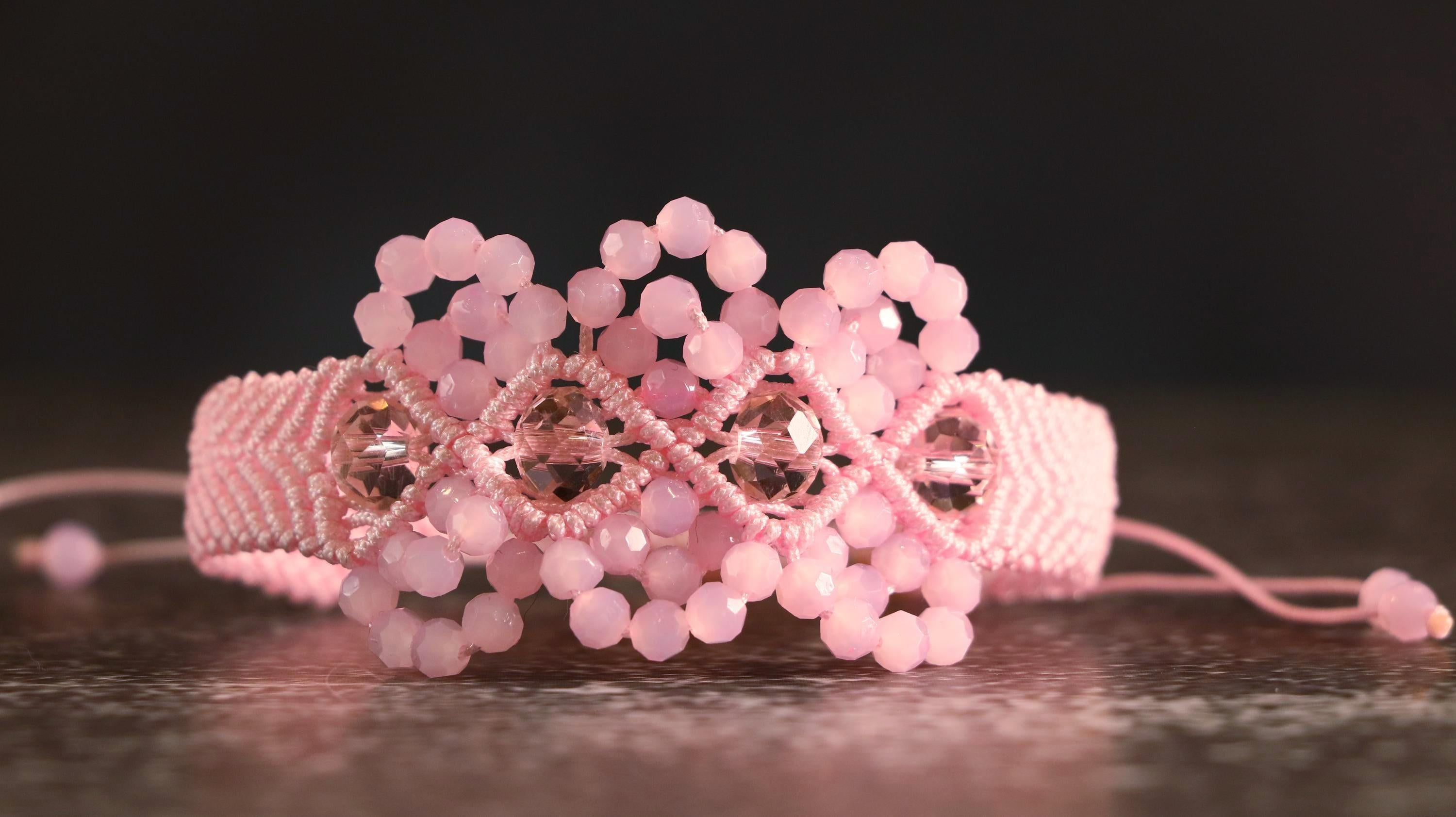 Dusty Pink Macrame Bracelet for Women