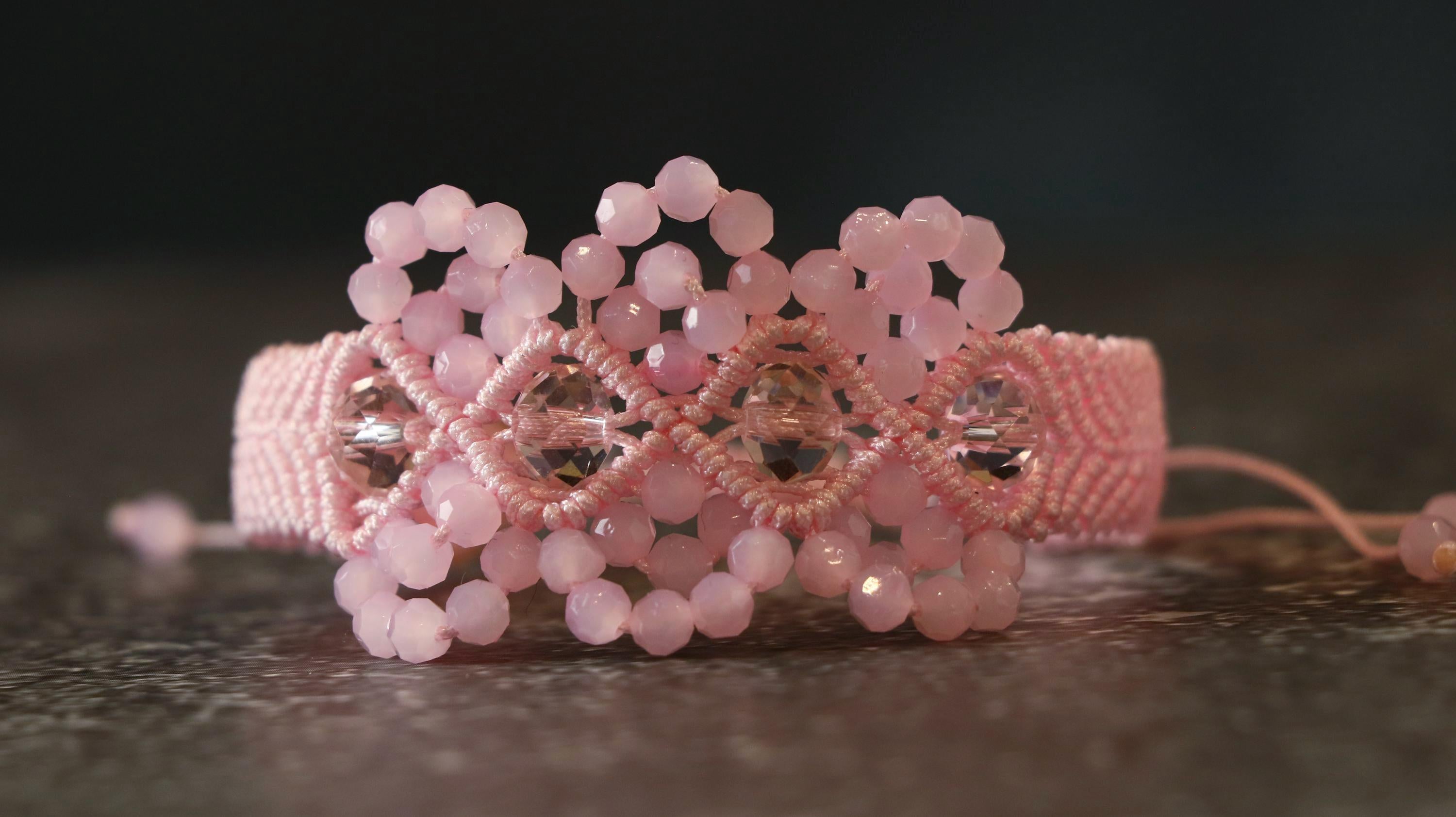 Dusty Pink Macrame Bracelet for Women