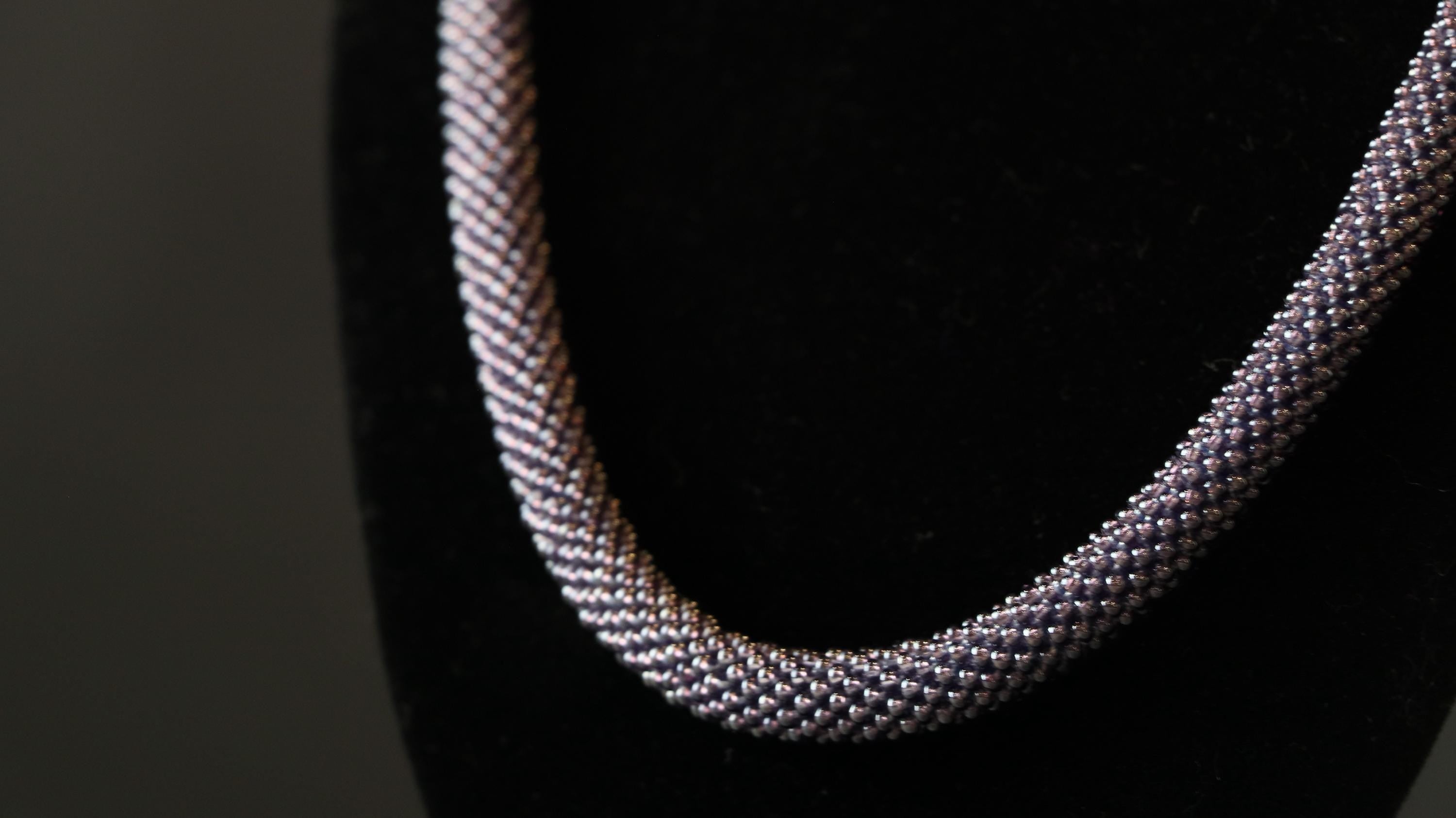 Dusty Purple Crochet Handmade Beaded Necklace