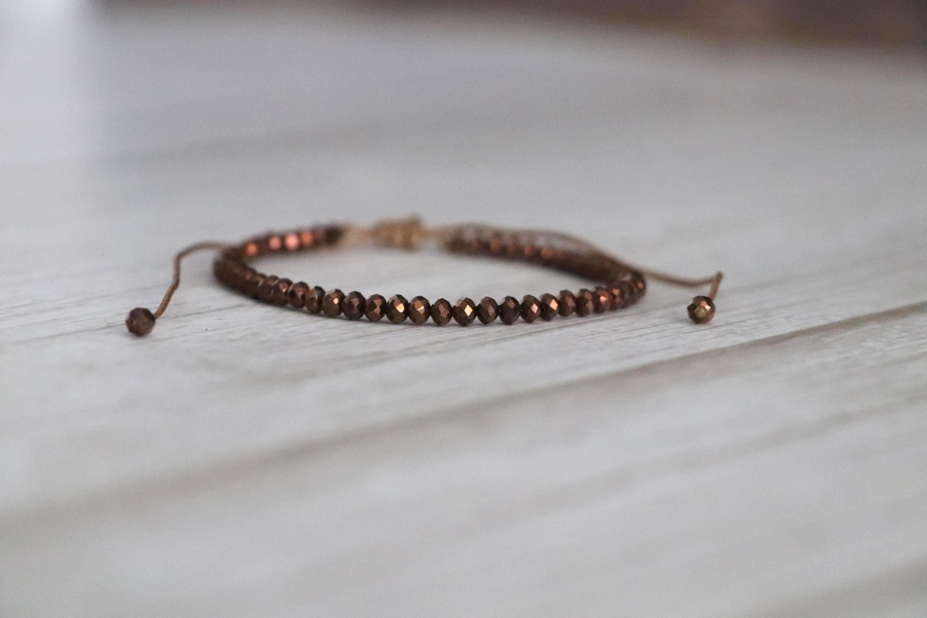 Elegant Brown Beaded Needlework Bracelets 07– Set of 2 Stylish Handmade Bracelets in Earth Tones