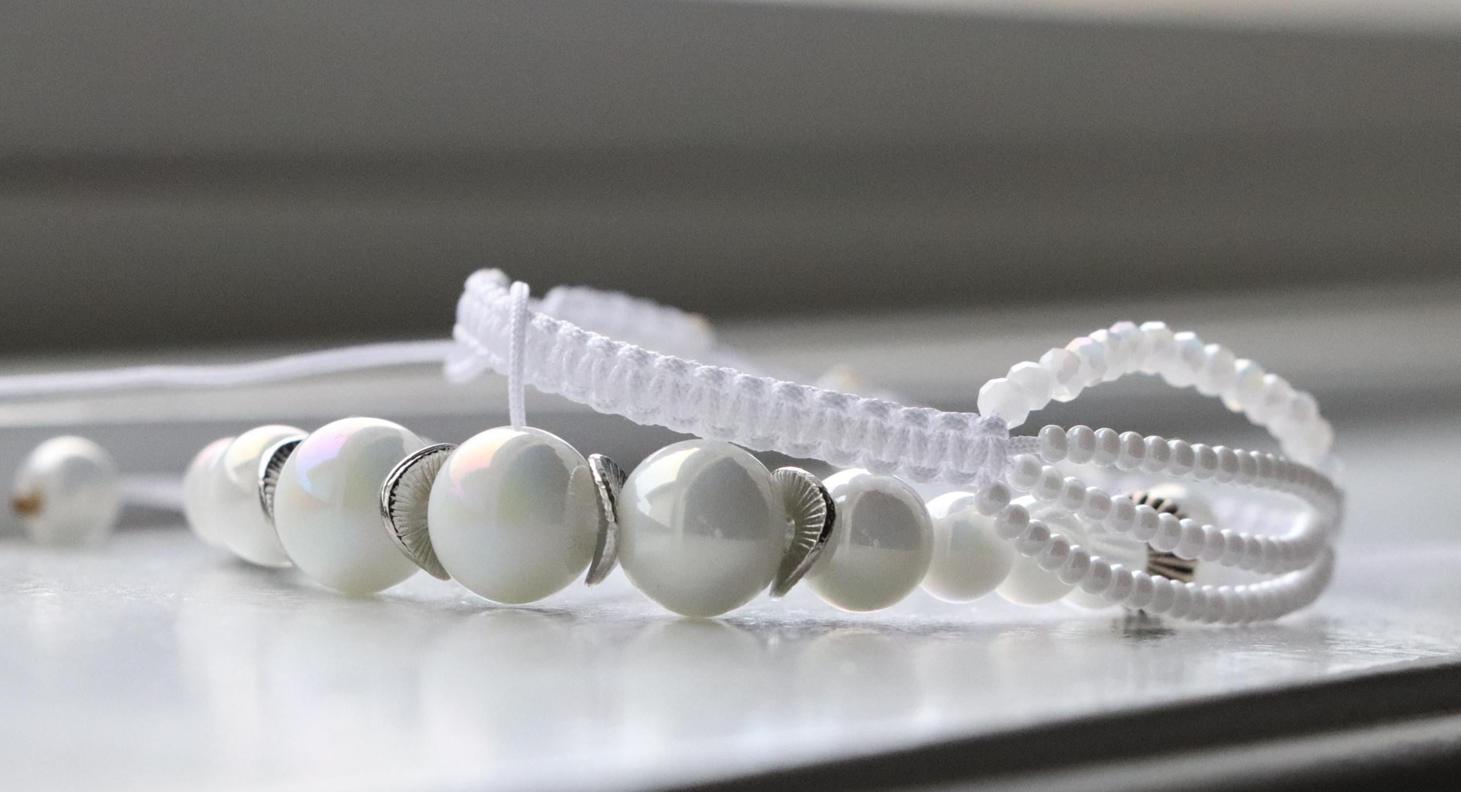 Elegant White Bracelet Set