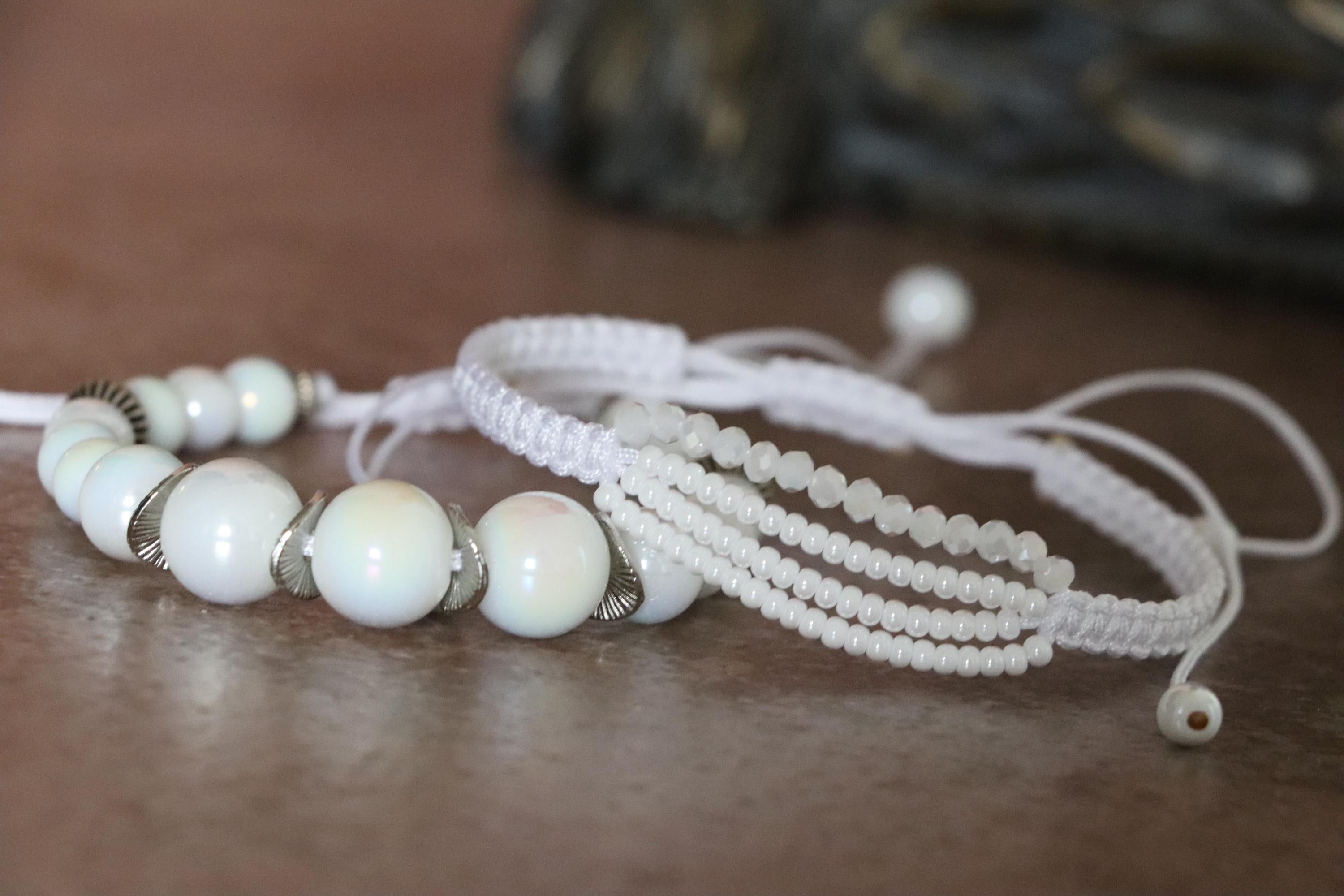 Elegant White Bracelet Set