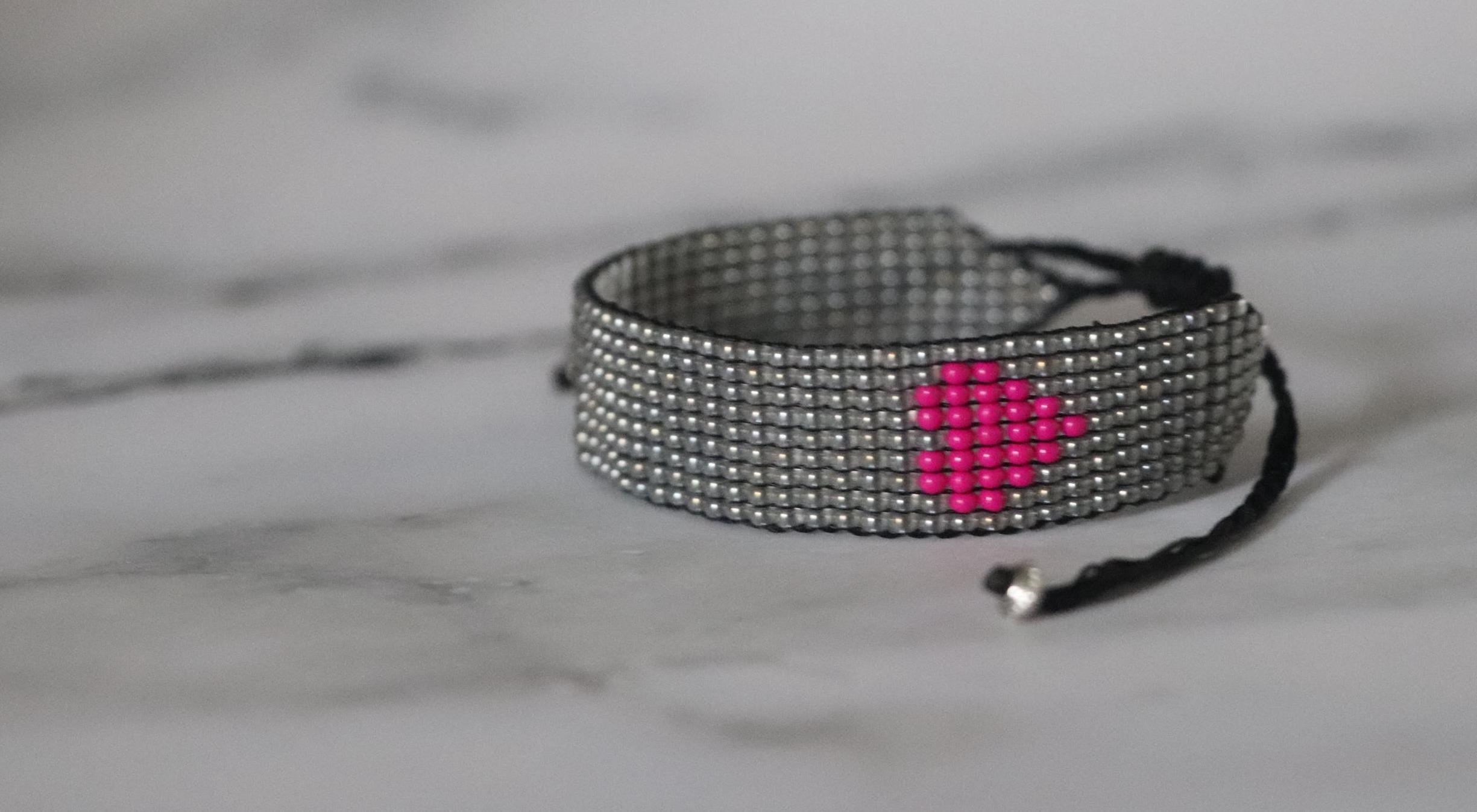 Gray Bracelet with Heart Motif