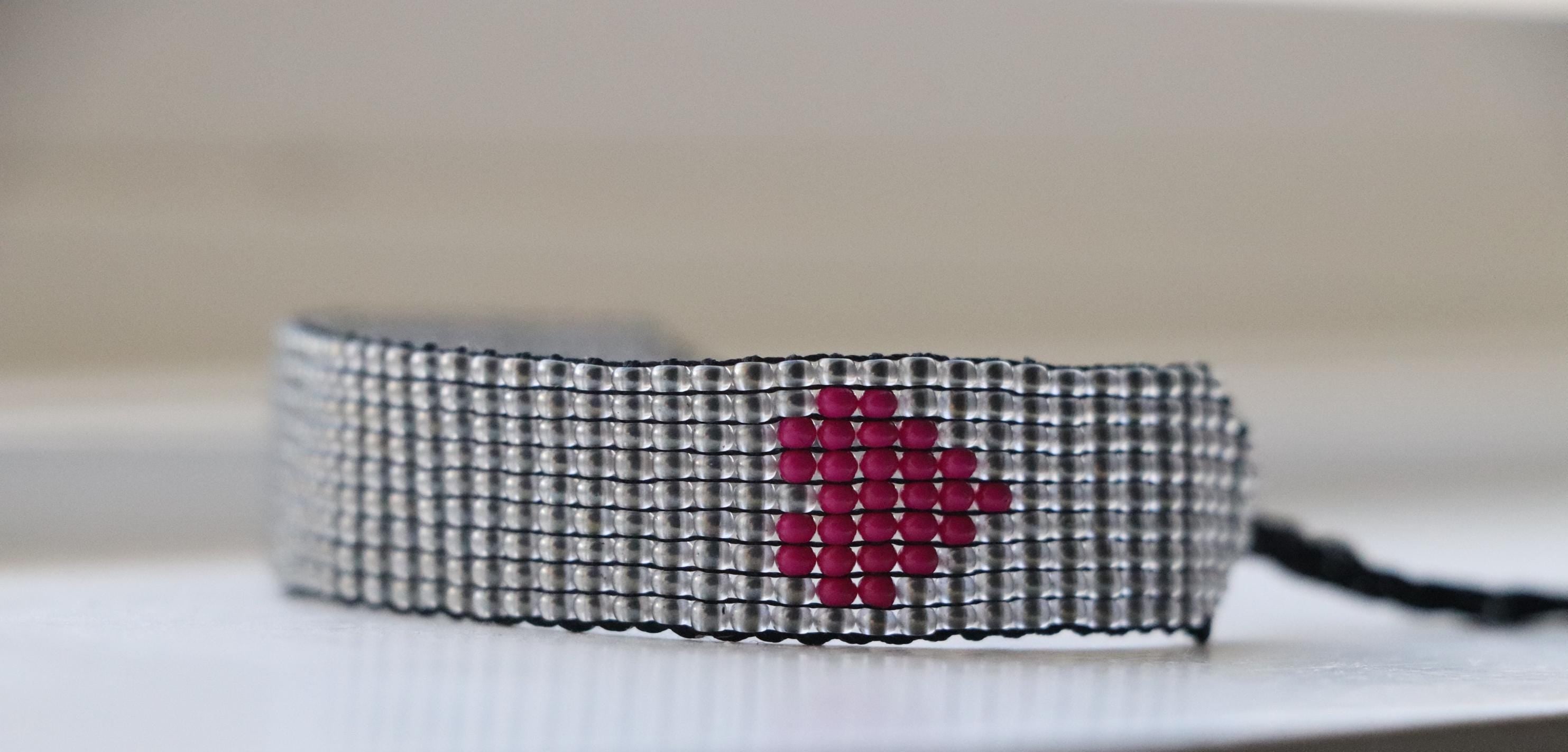 Gray Bracelet with Heart Motif