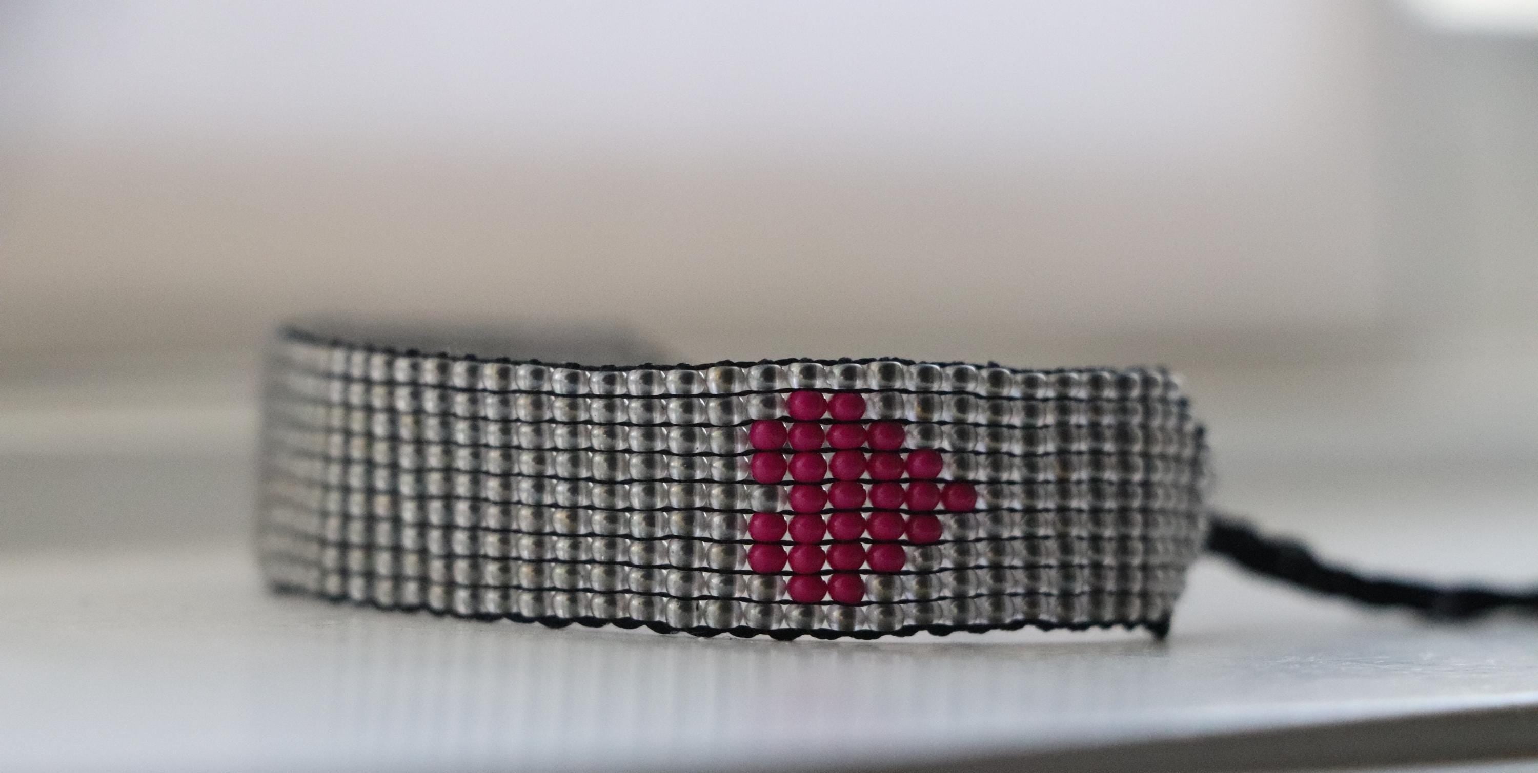 Gray Bracelet with Heart Motif