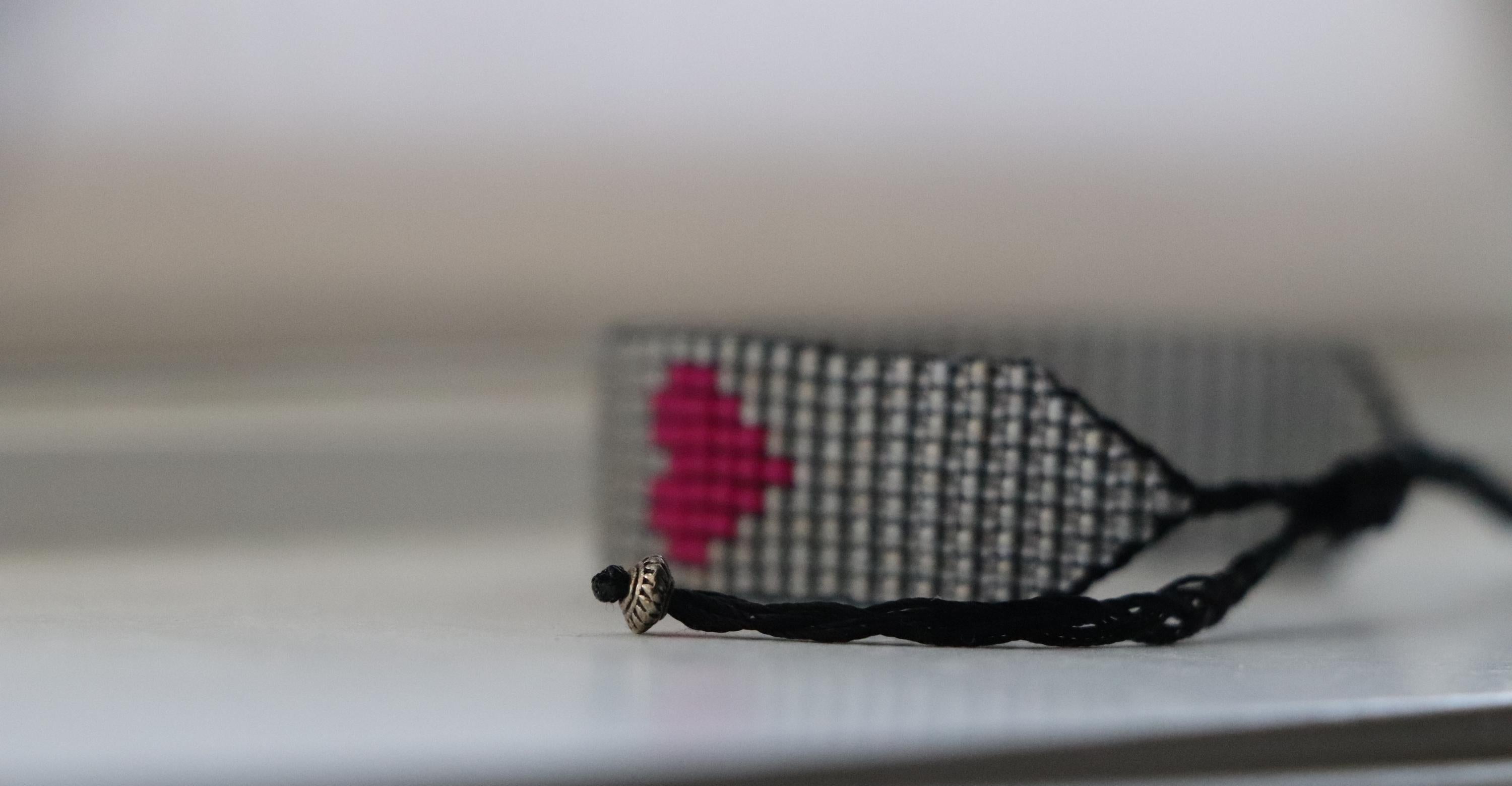 Gray Bracelet with Heart Motif