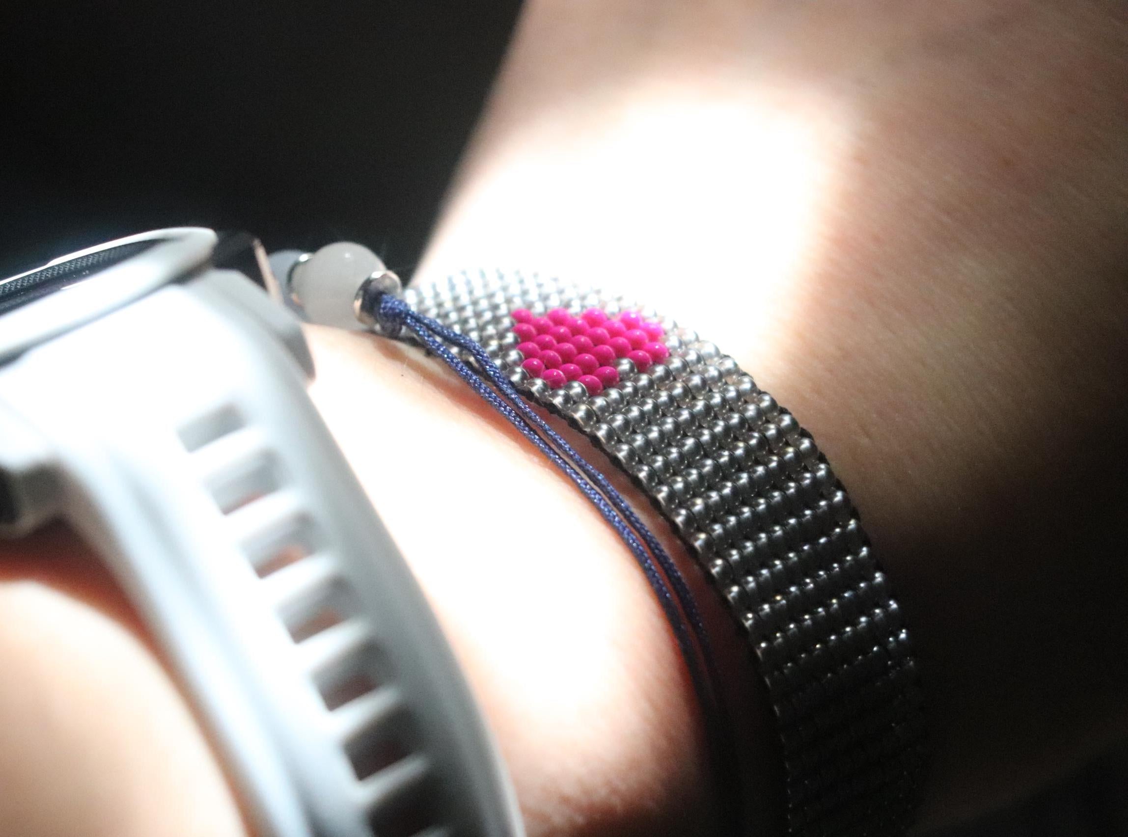 Gray Bracelet with Heart Motif
