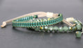 Green Beaded Bracelet Set 01 – Handmade Needlework & Crystal Bracelet – 2-Piece Elegant Combo