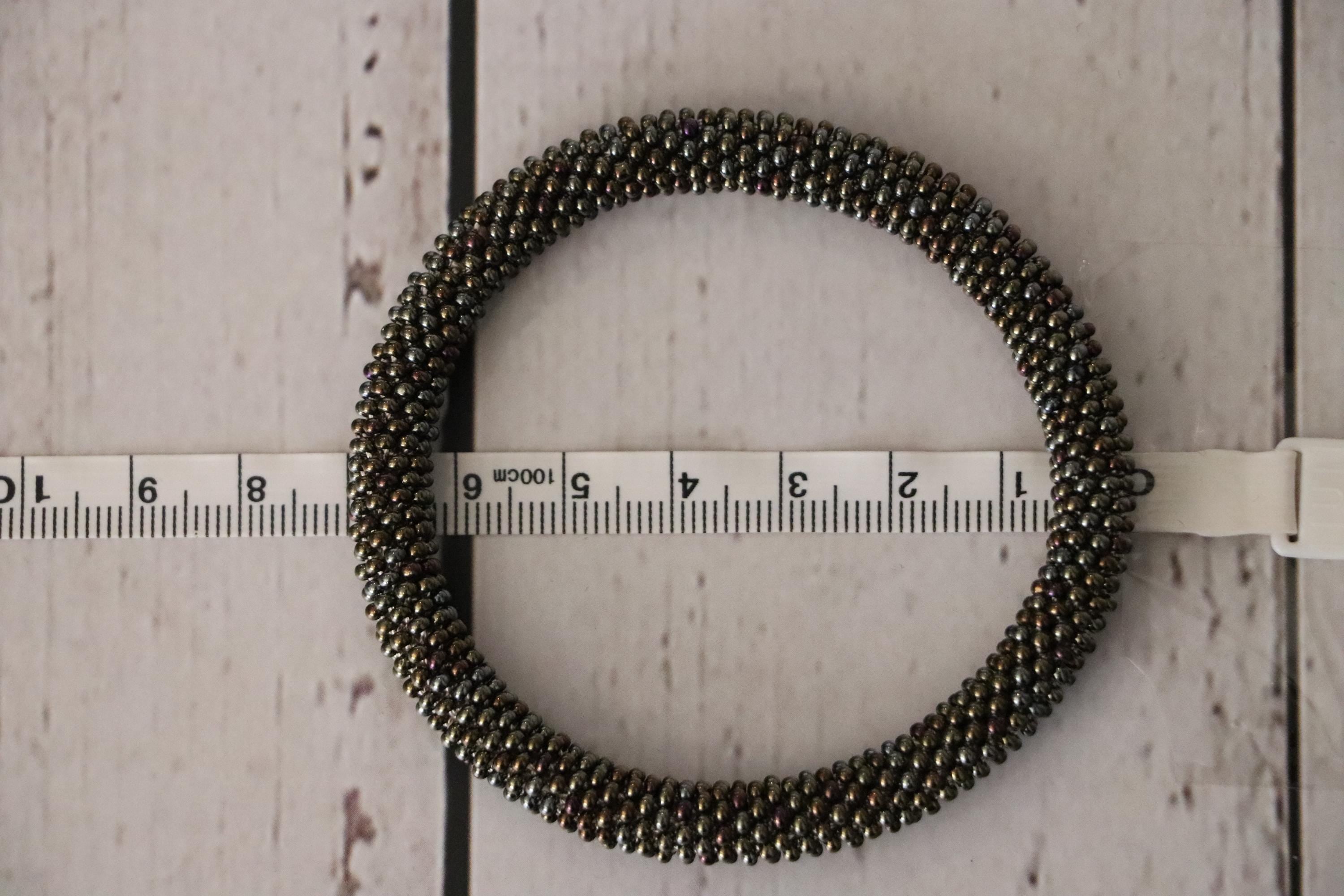 Green Brown Knitted Stretch Bracelet for Women
