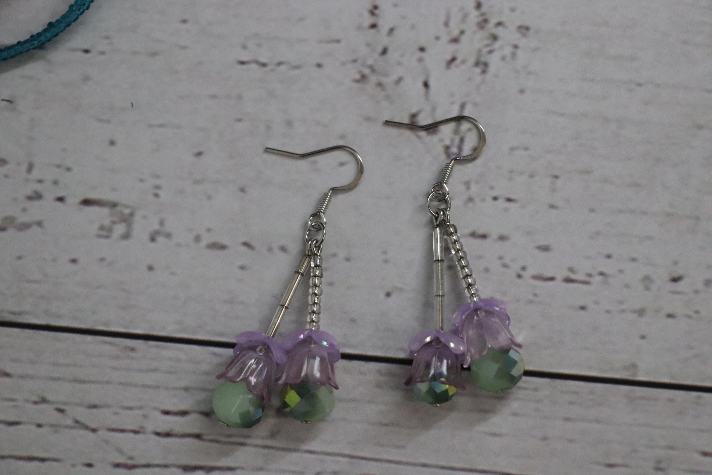 Green Dangle Earrings