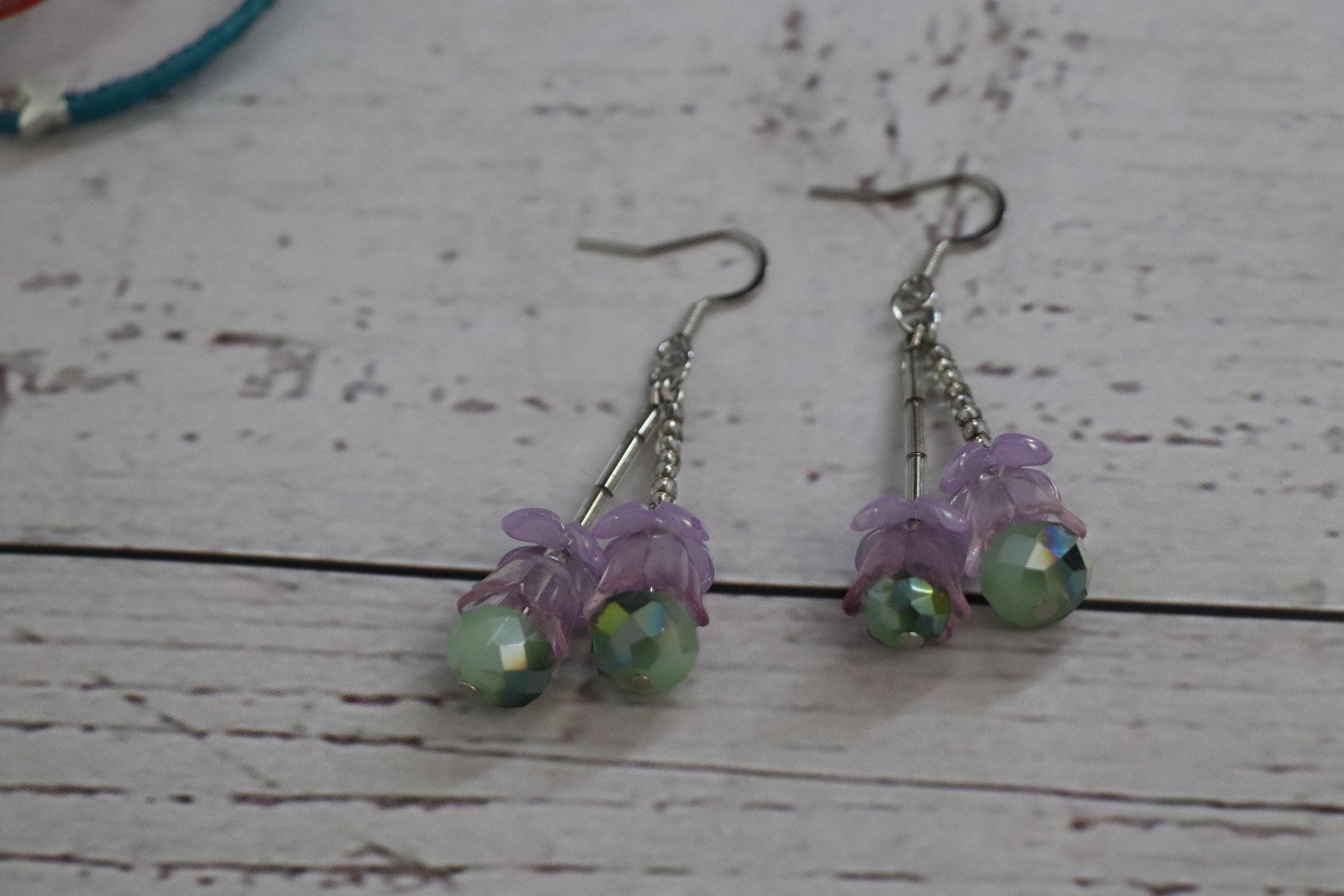 Green Dangle Earrings