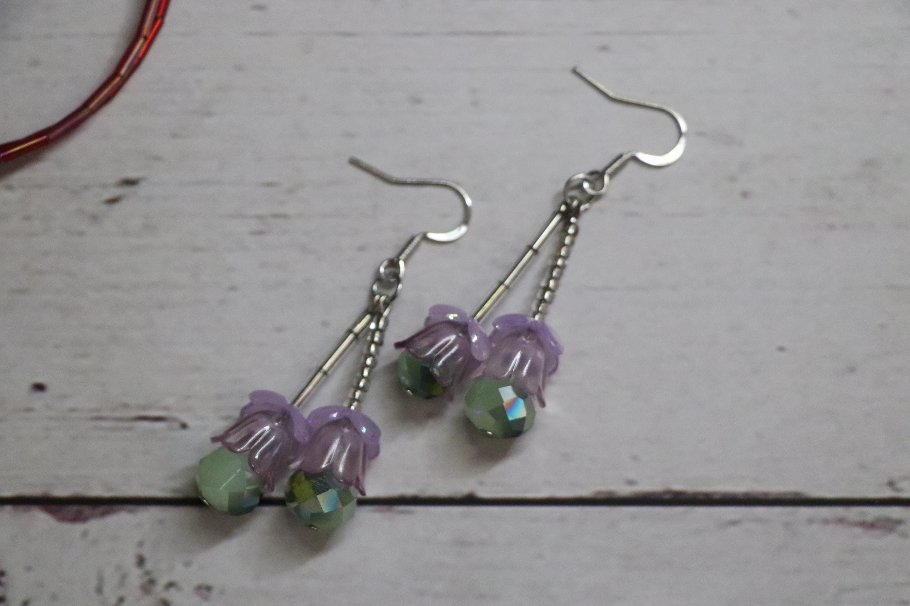 Green Dangle Earrings