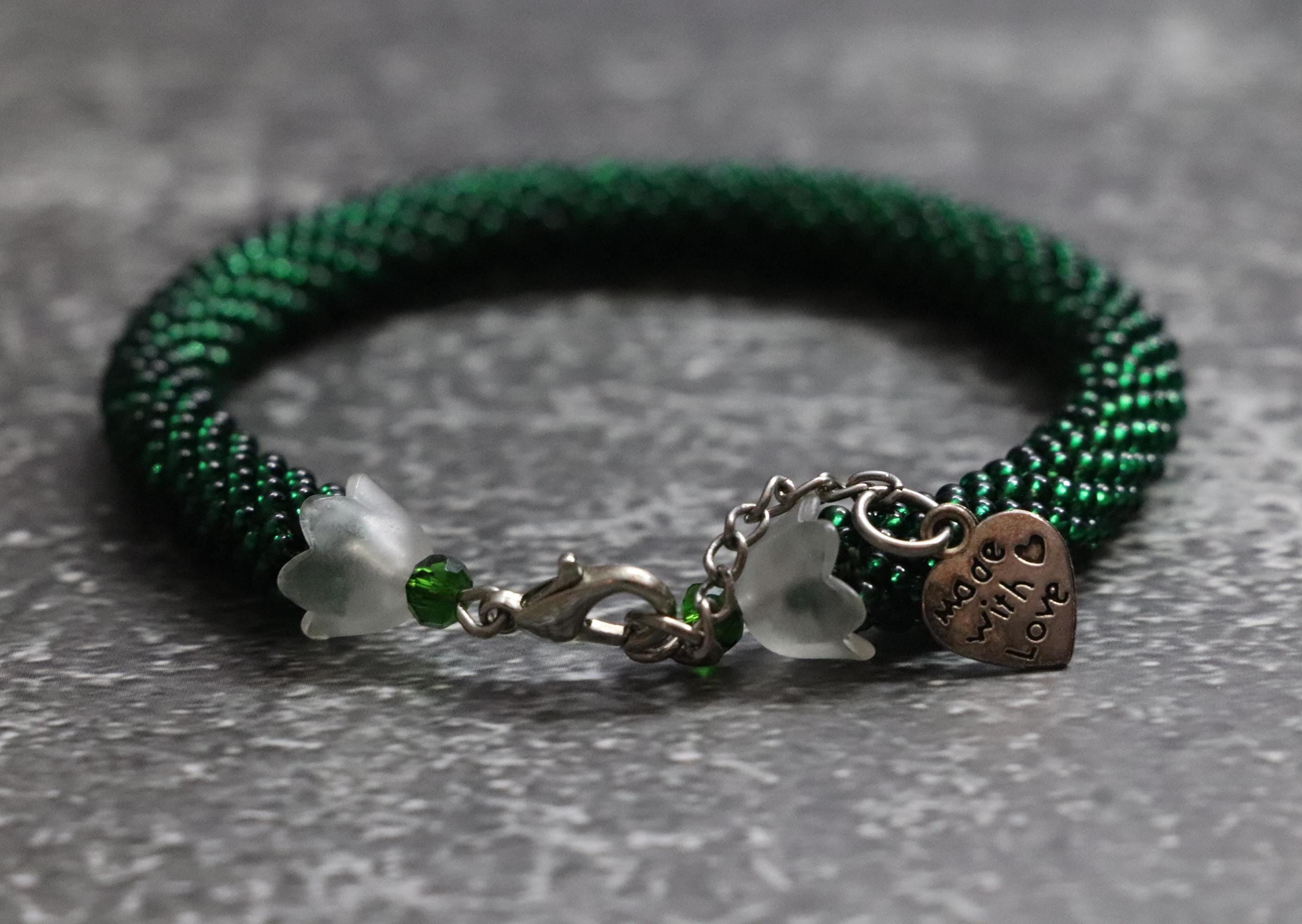 Green Handmade Bead Bracelets