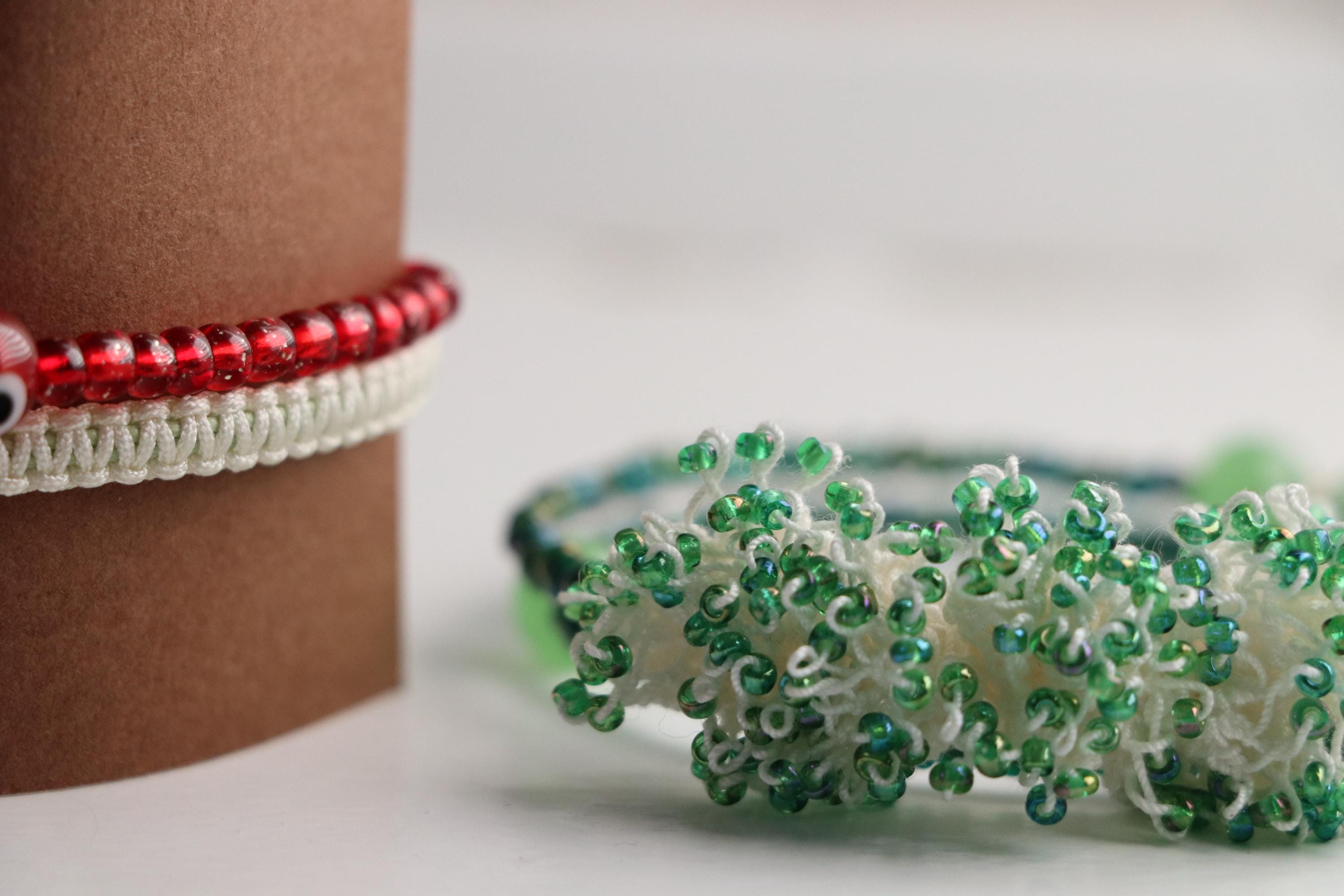 Green Red Creme Triple Unisex Bracelet Set 007