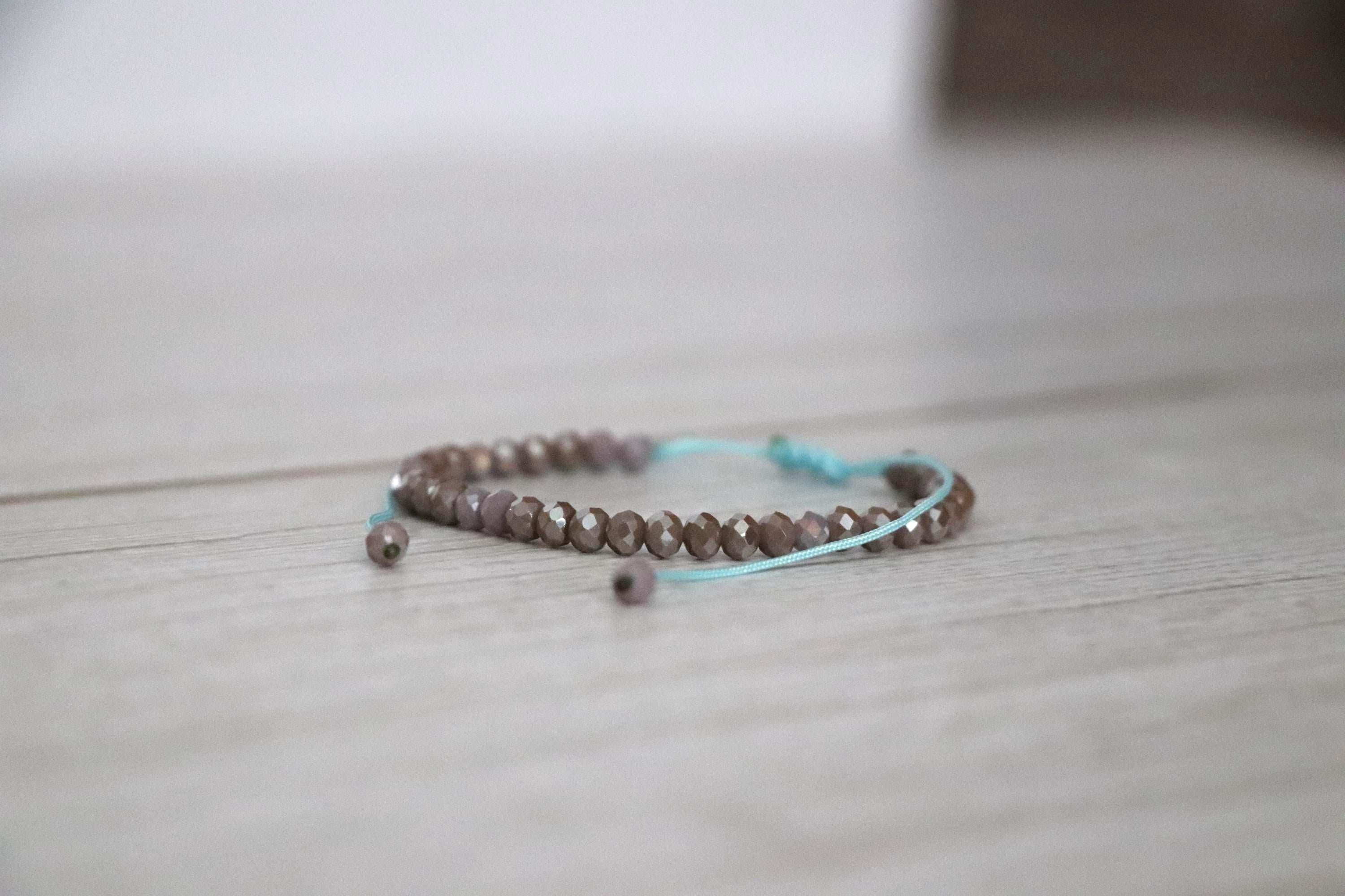 Green and Light Purple Handmade Bracelet Set 10 – Needlework and Beaded Bracelets