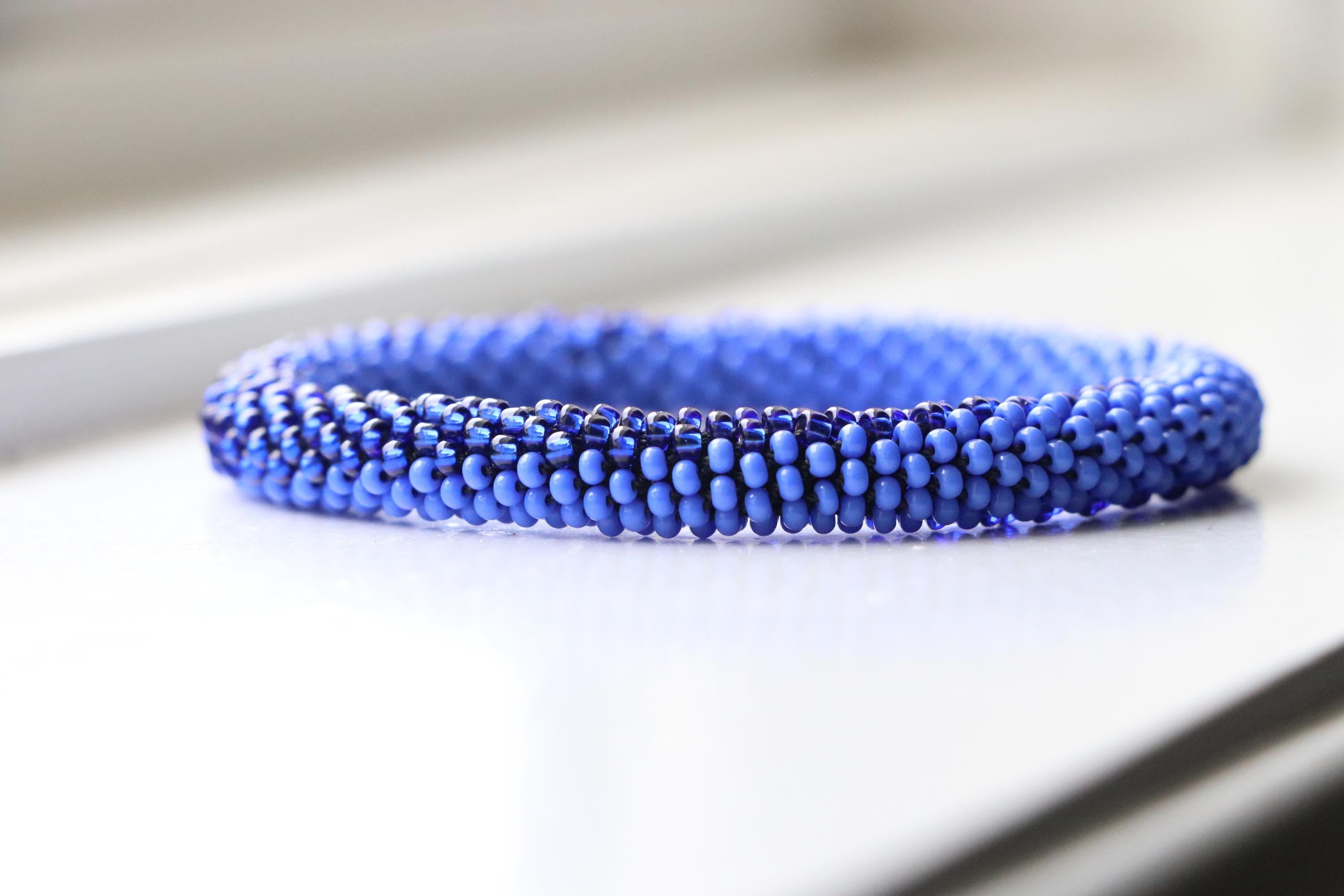 Hand-Crocheted Blue Bracelet