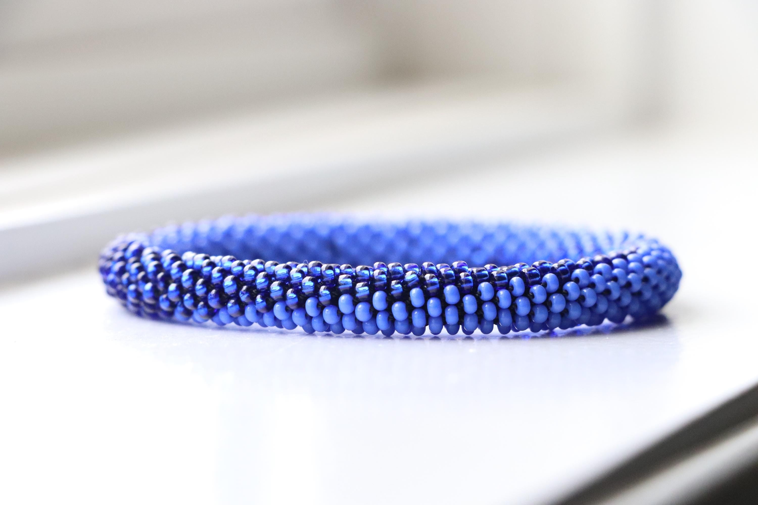Hand-Crocheted Blue Bracelet