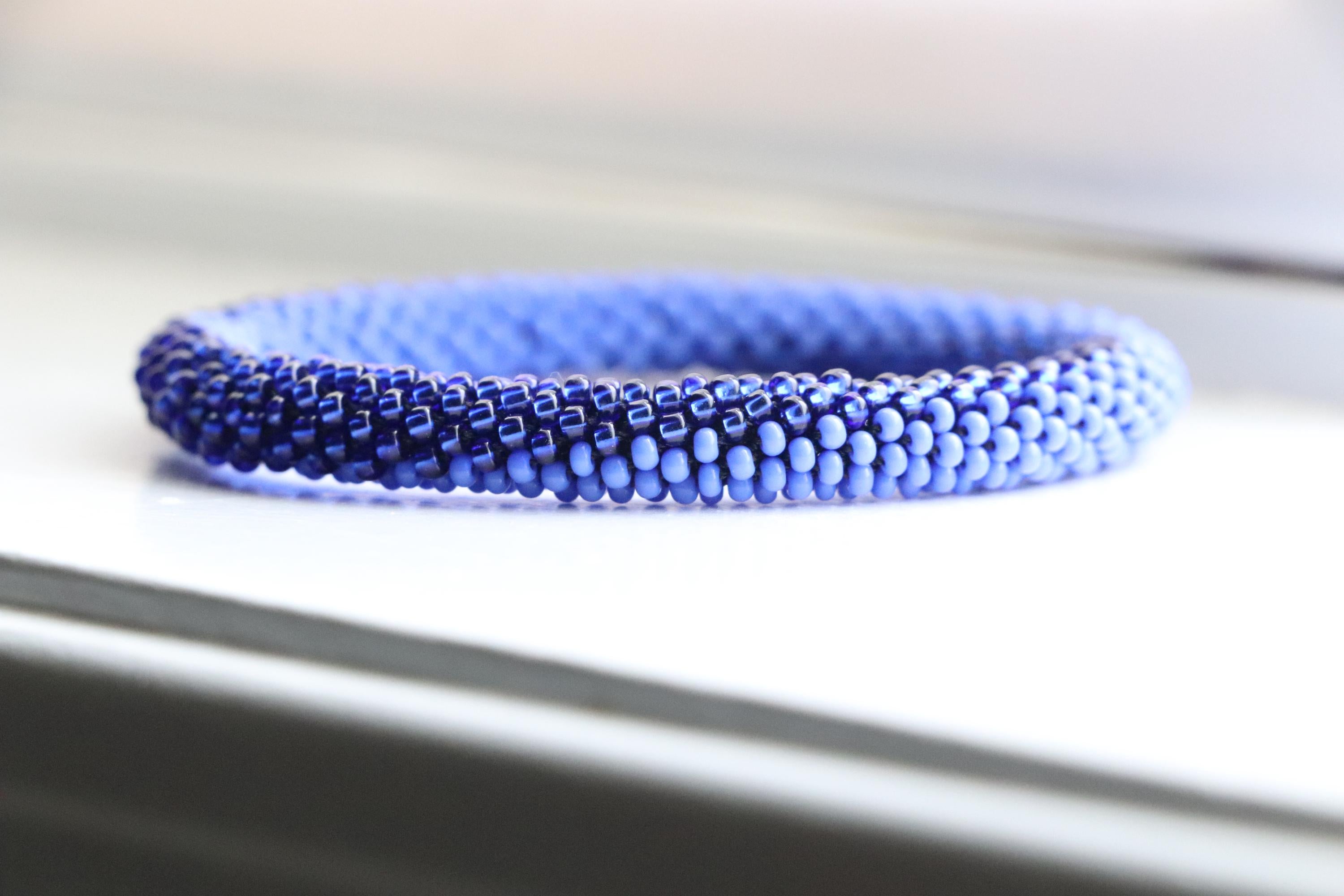 Hand-Crocheted Blue Bracelet