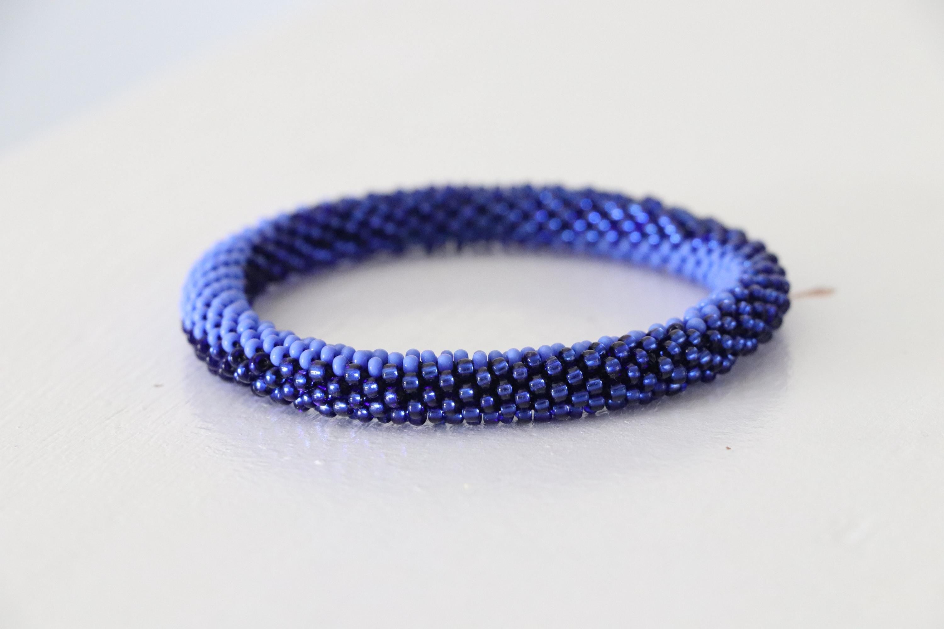 Hand-Crocheted Blue Bracelet