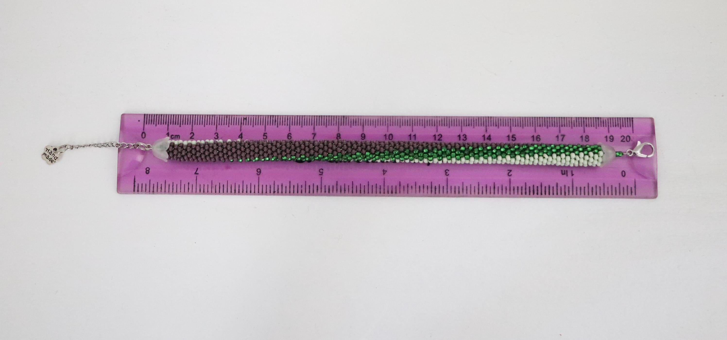 Handcrafted spiral green bracelet