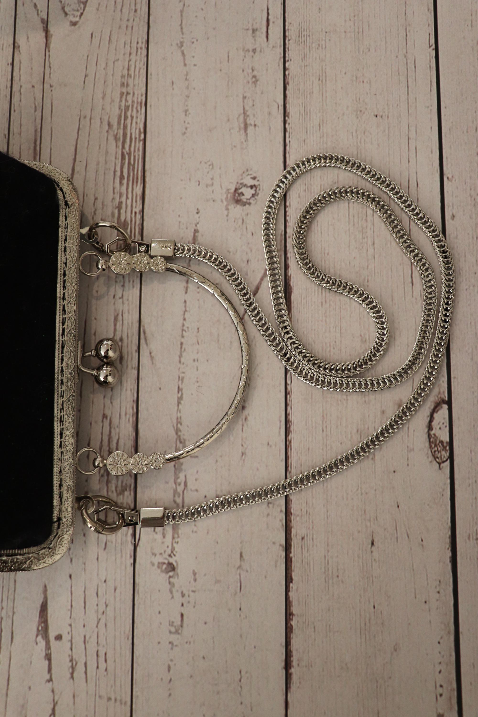 Handmade Felt Bag with Metal Chain