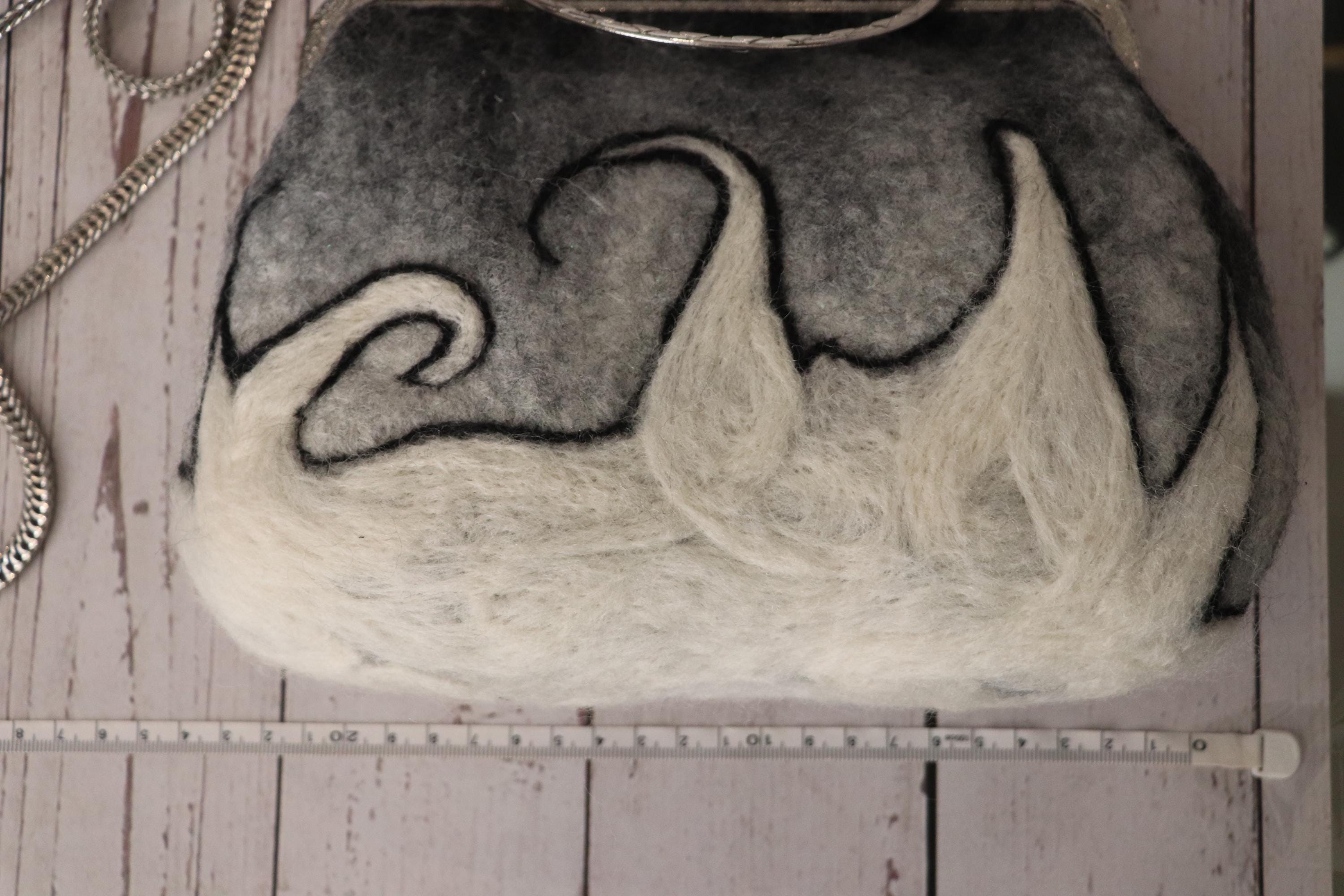 Handmade Felt Bag with Metal Chain