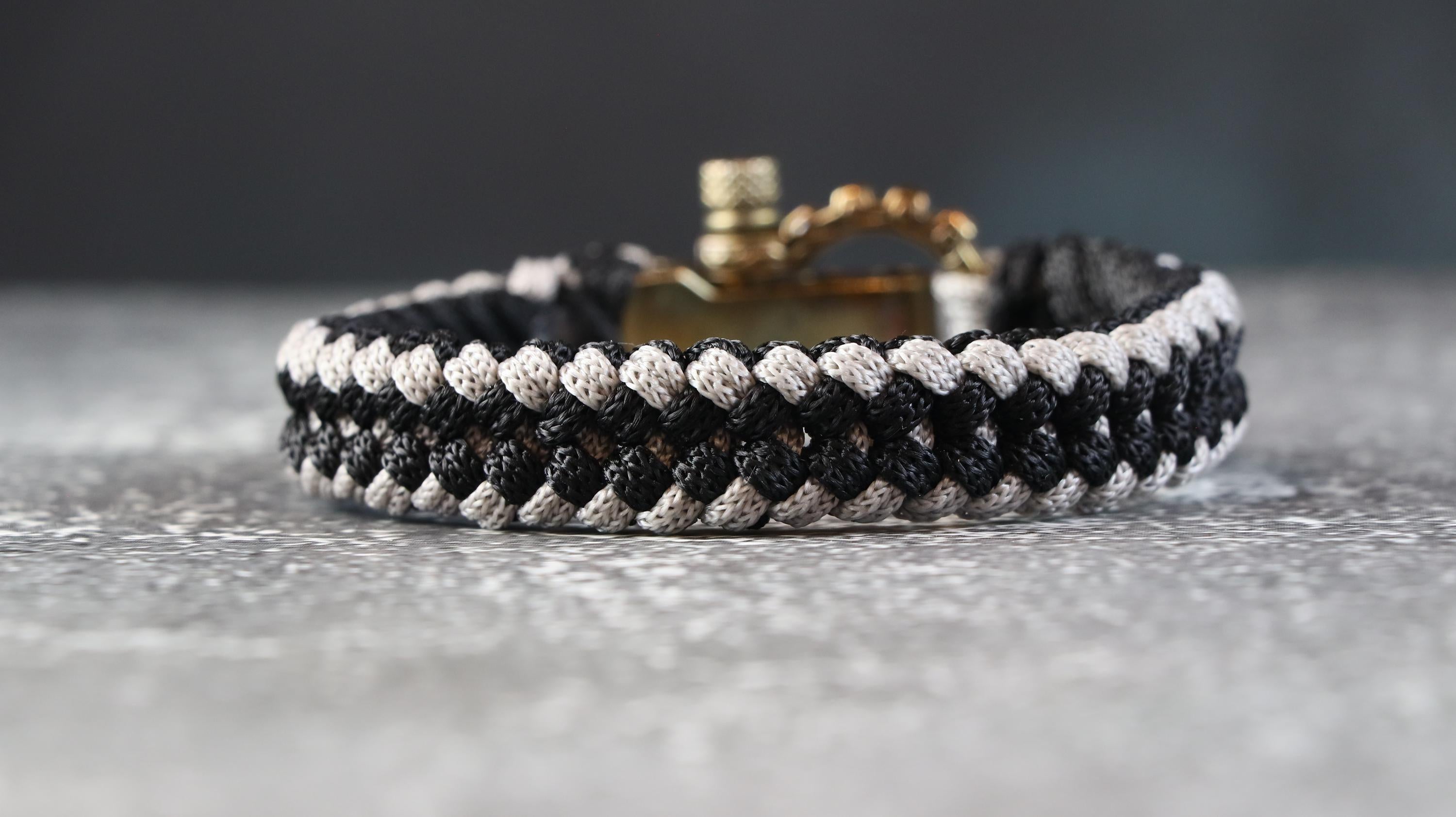 Handmade Gray & Black Pattern Men’s Macrame Bracelet